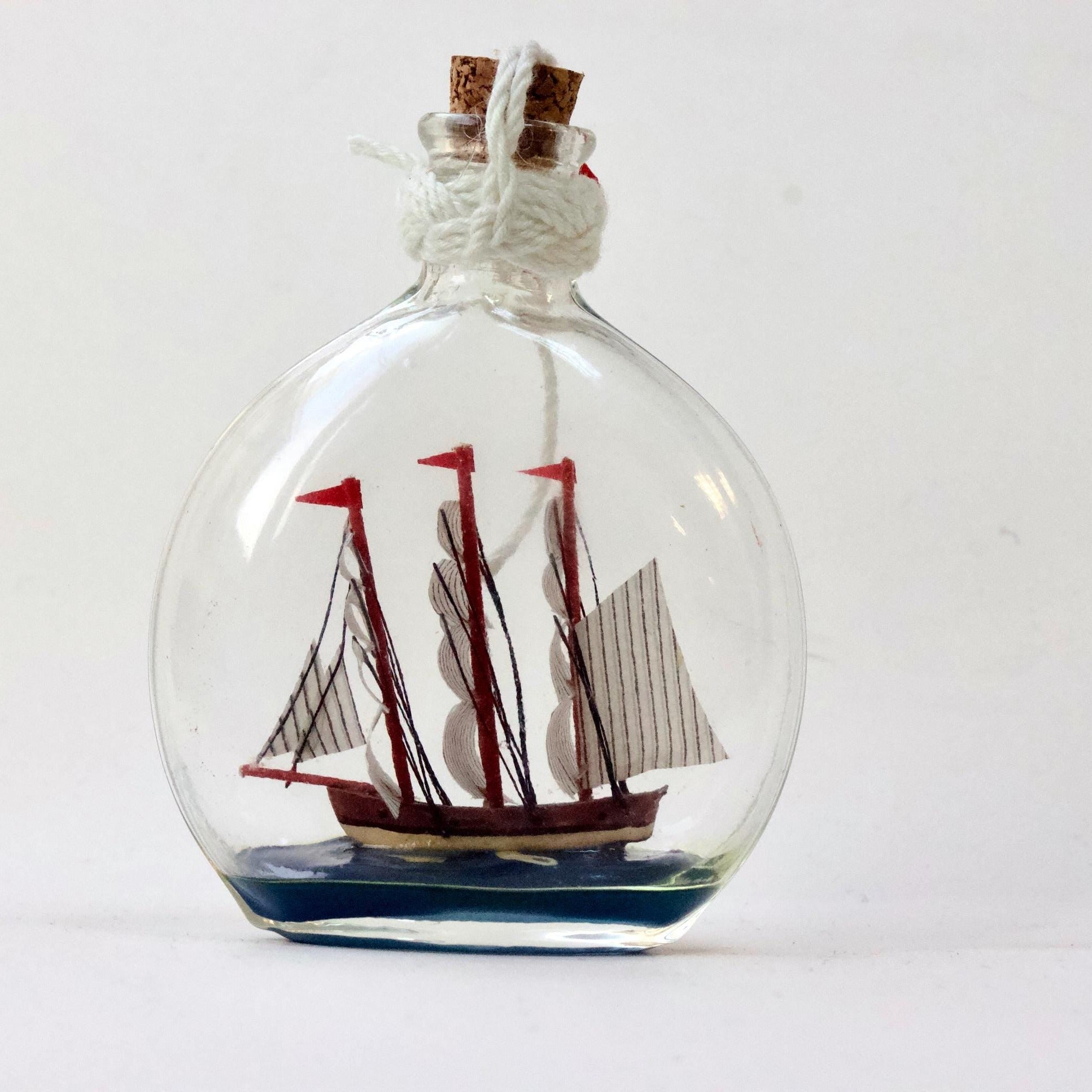 Sailing Boat in Bottle Decorative Nautical Home Sailboat Decor