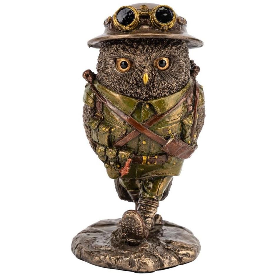 Steampunk Sergant Owl Statue