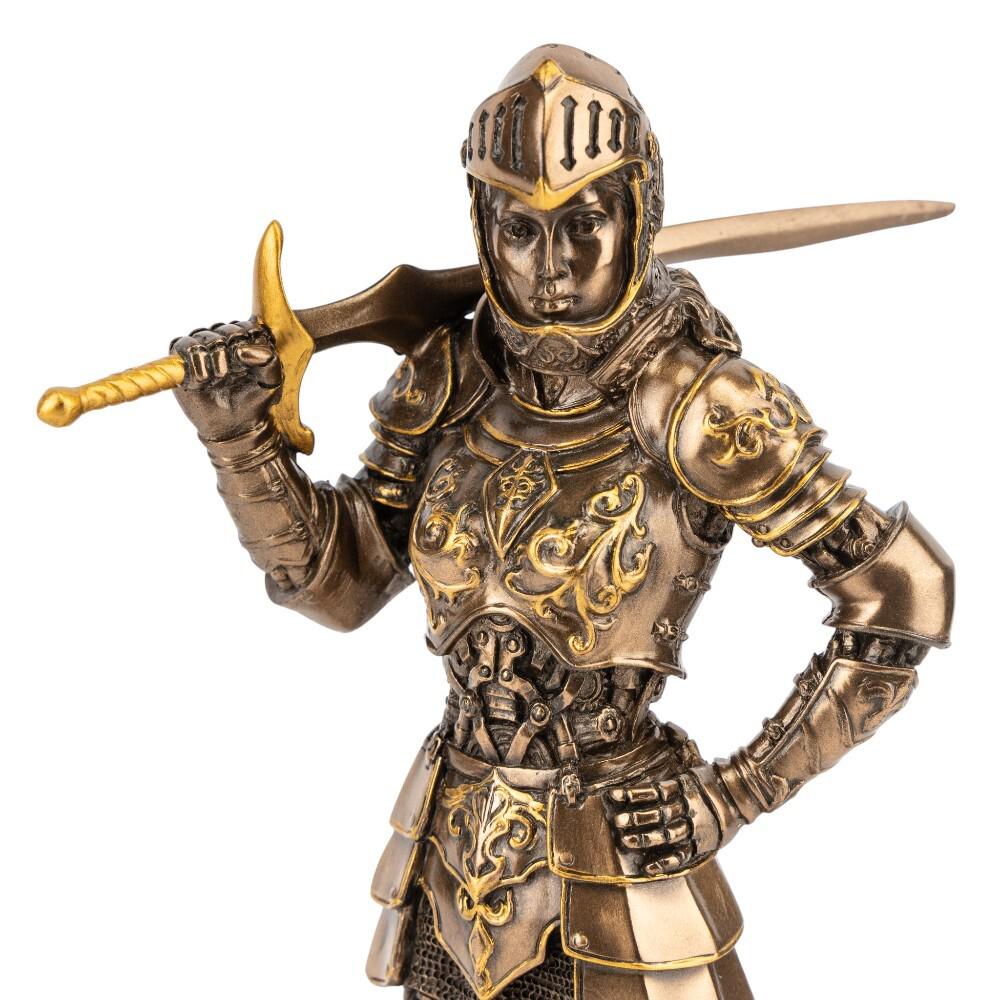 Steampunk Iron Maiden Knight Female Cold Cast Bronze Sculpture