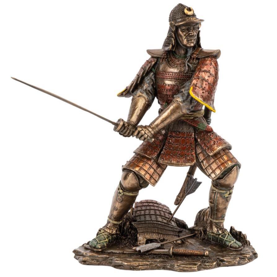 Samurai Statue Bushido Warrior with Katana Japanese Warrior Sculpture