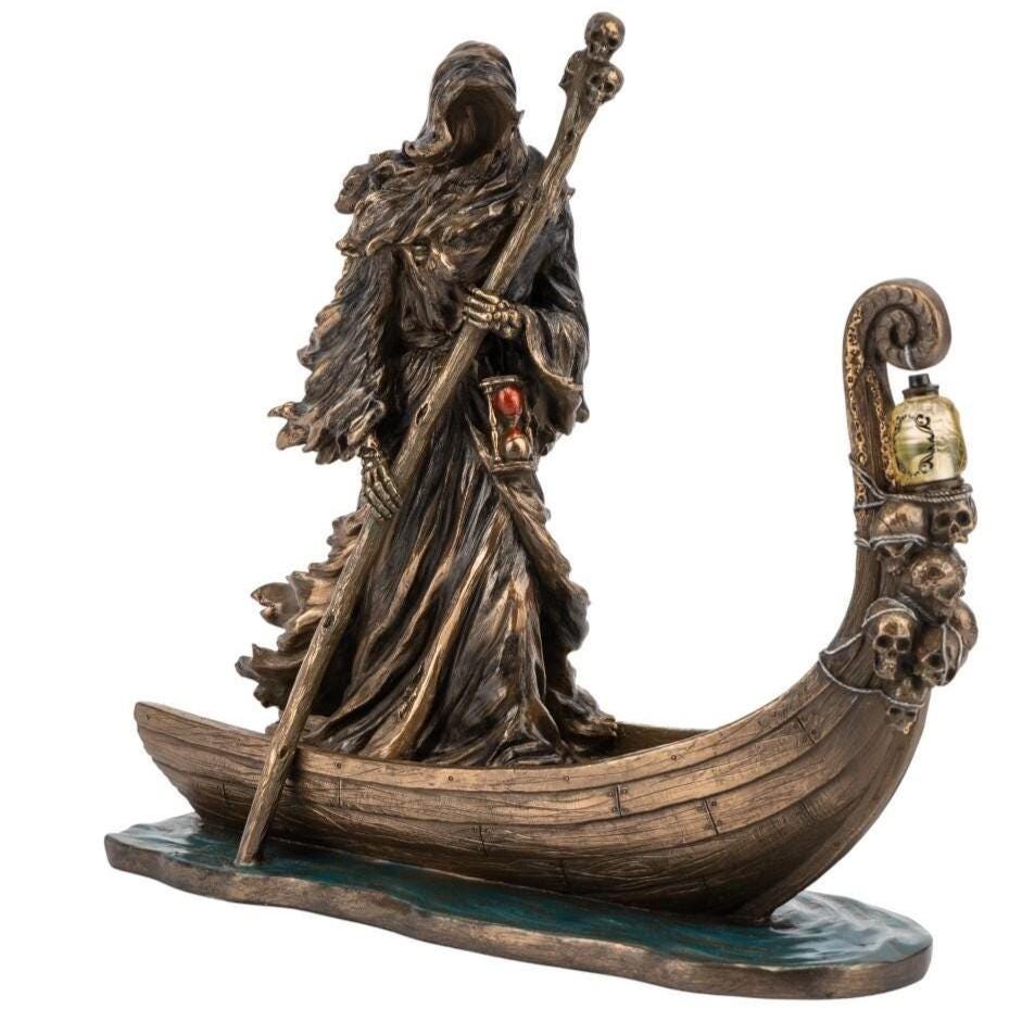 Charon Ferryman of the River Styx Statue. Death Guardian of the Underworld Sculpture