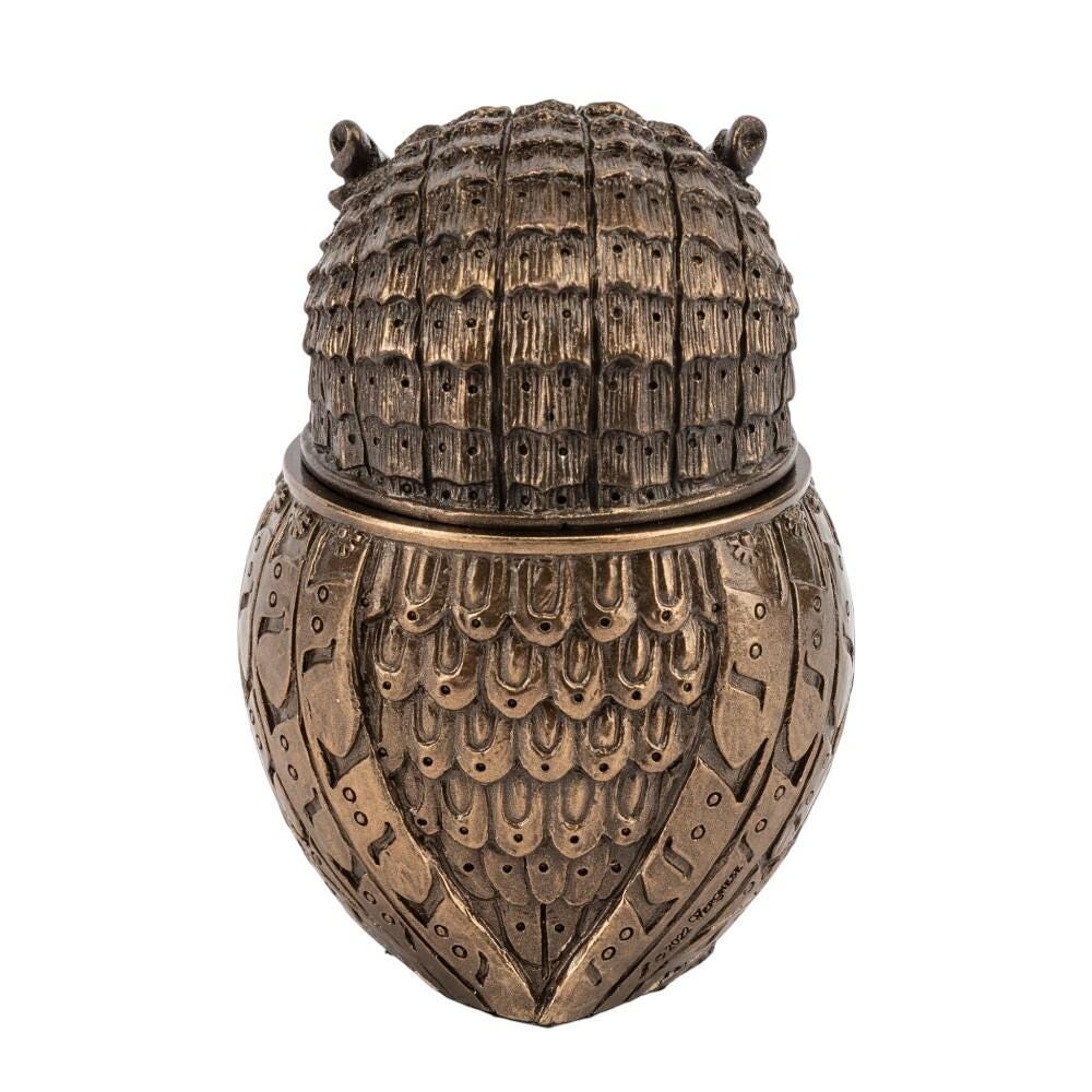 Steampunk Owl Secret Trinket Box Cold Cast Bronze Decorative Sculpture
