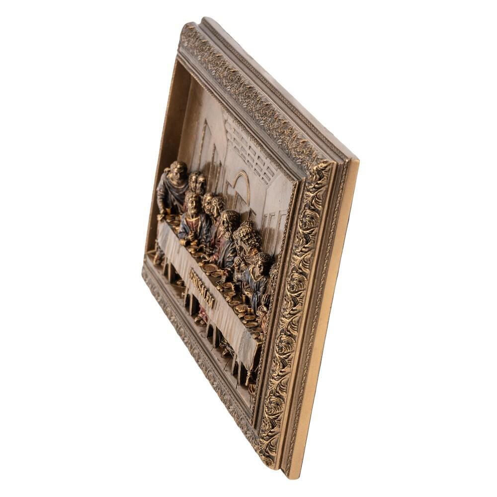 The Last Supper Wall Plaque Bronze Finish Bas Relief Christian Art