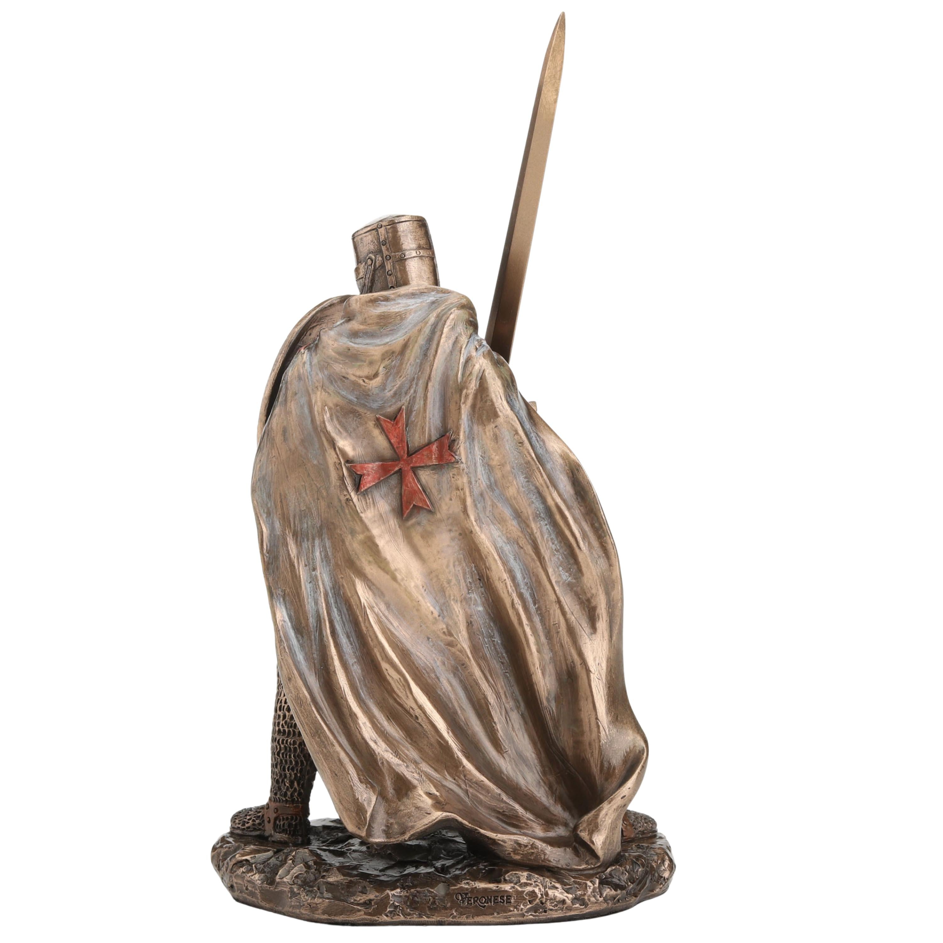 Maltese Knights Statue Set, Medieval Warrior Collectible, Sword Spear Shield Figurines