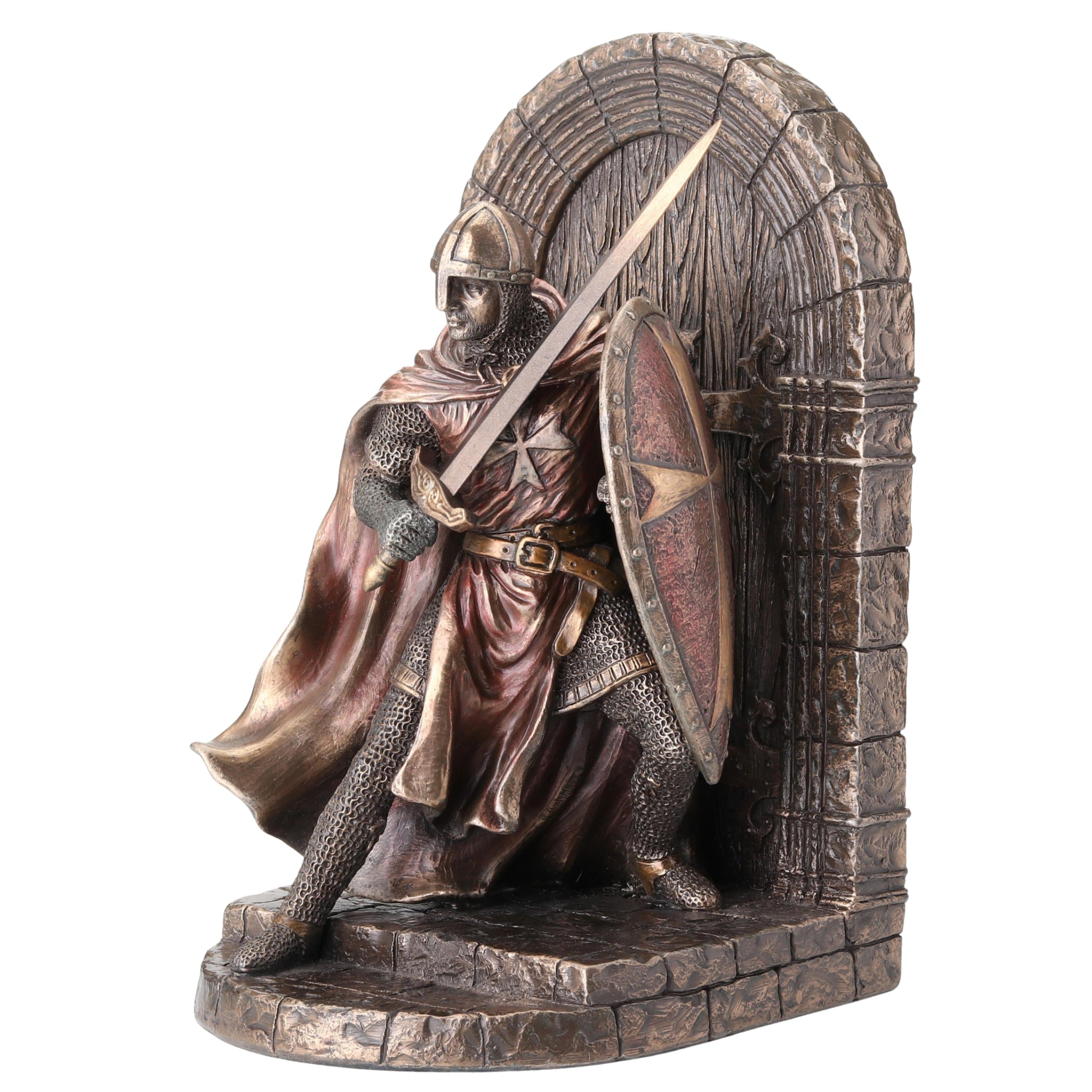 Maltese Crusader Bookend Bronze Knight Statue(single)