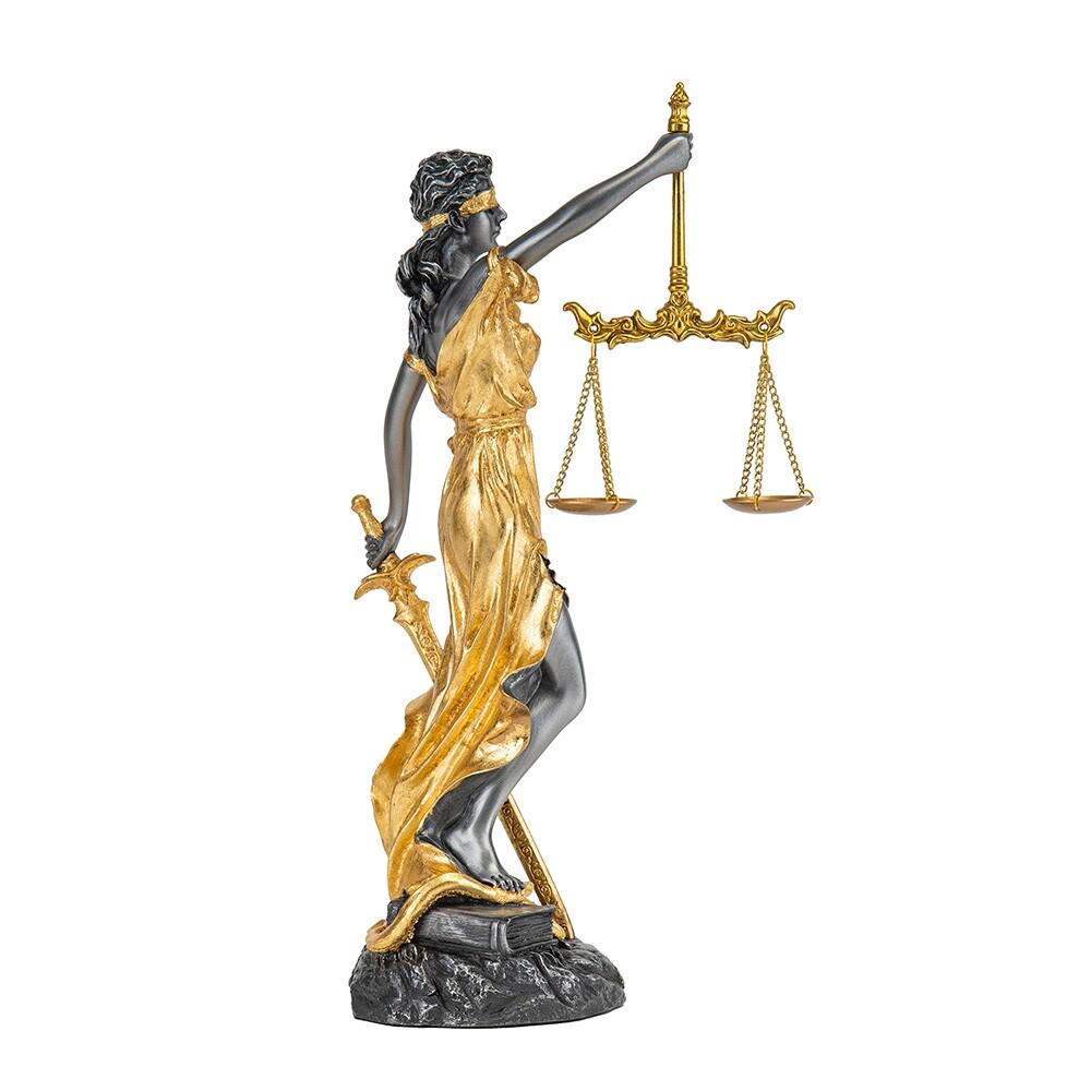 Justice Statue with Gold Tone 29 cm/11.42 inches