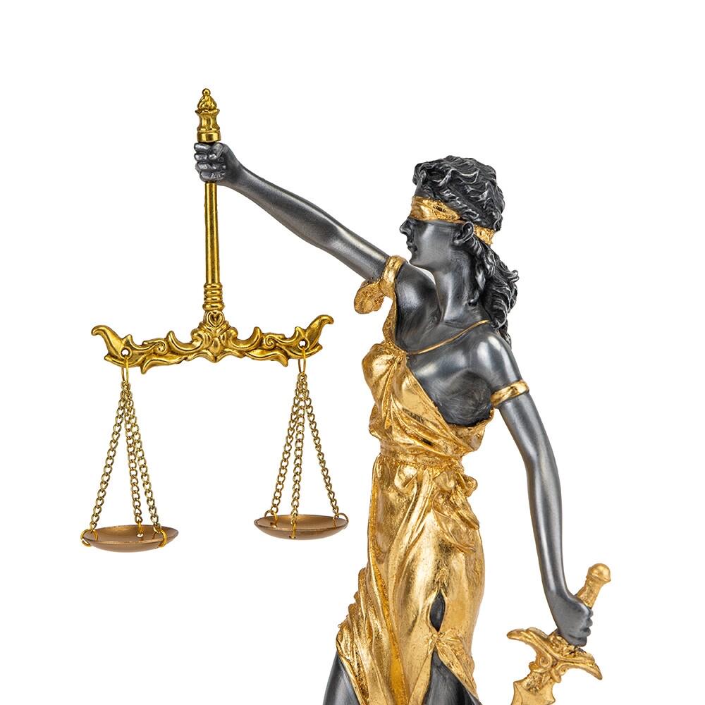 Justice Statue with Gold Tone 29 cm/11.42 inches