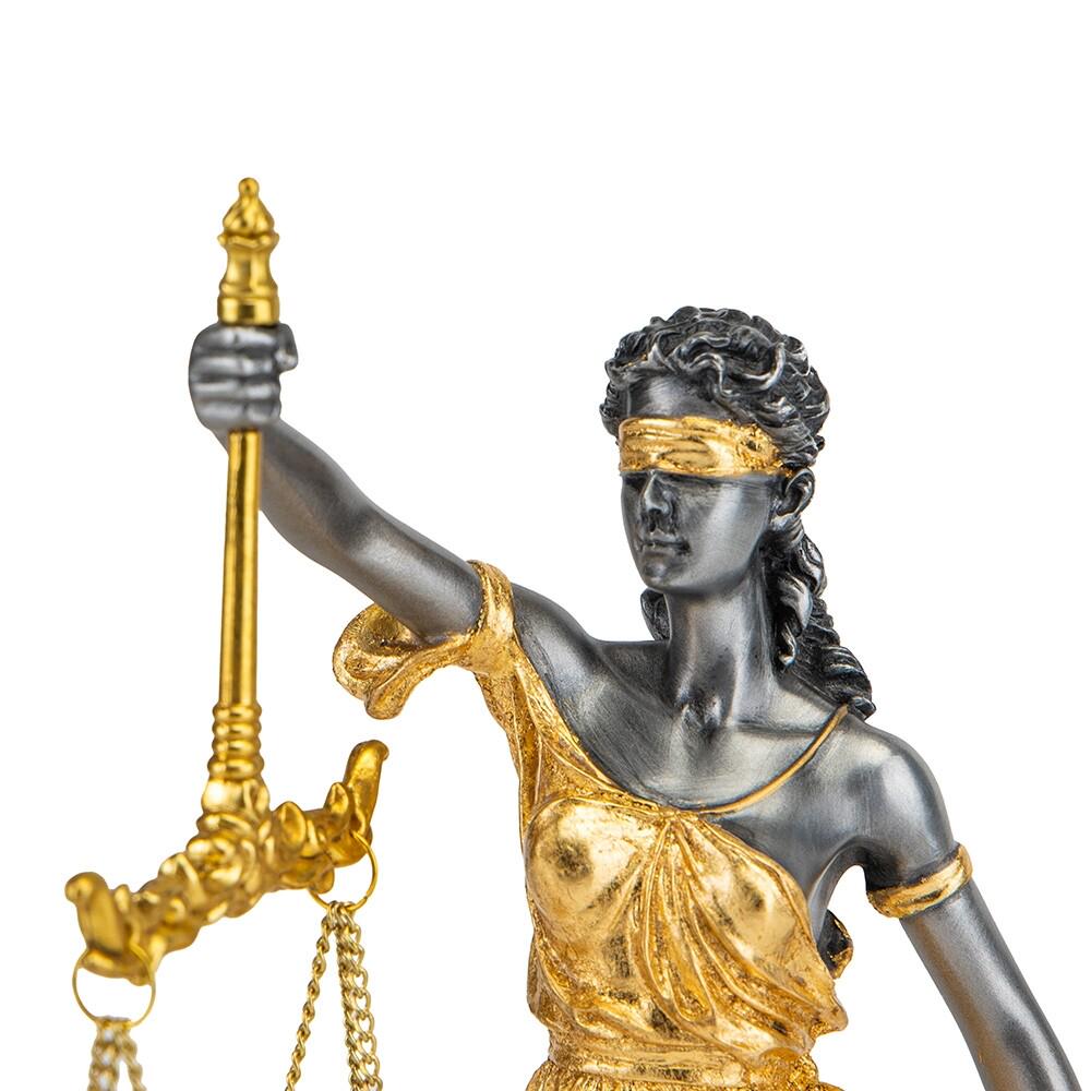 Justice Statue with Gold Tone 29 cm/11.42 inches