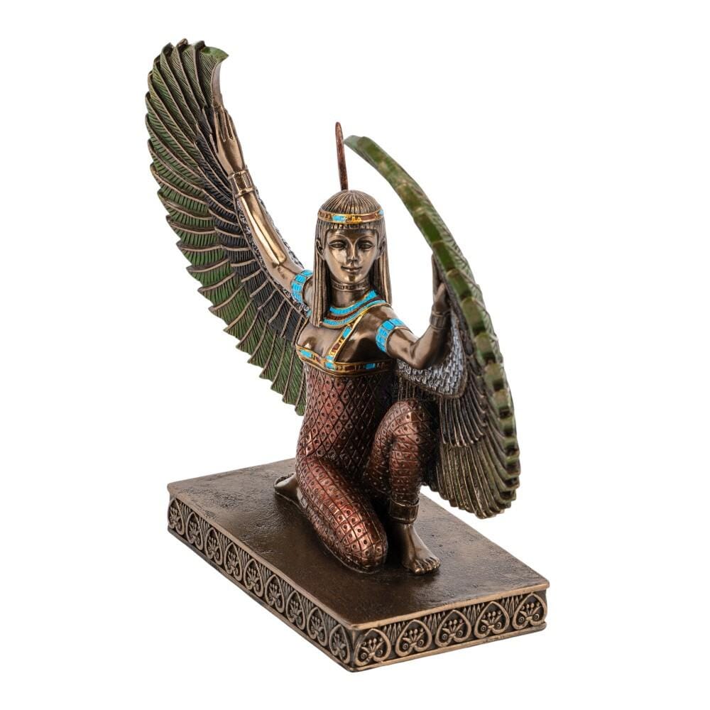 Egyptian Goddess Isis Statue Winged Goddess Egyptian Mythology Sculpture Ancient Egypt Decor Cold Cast Bronze Figurine