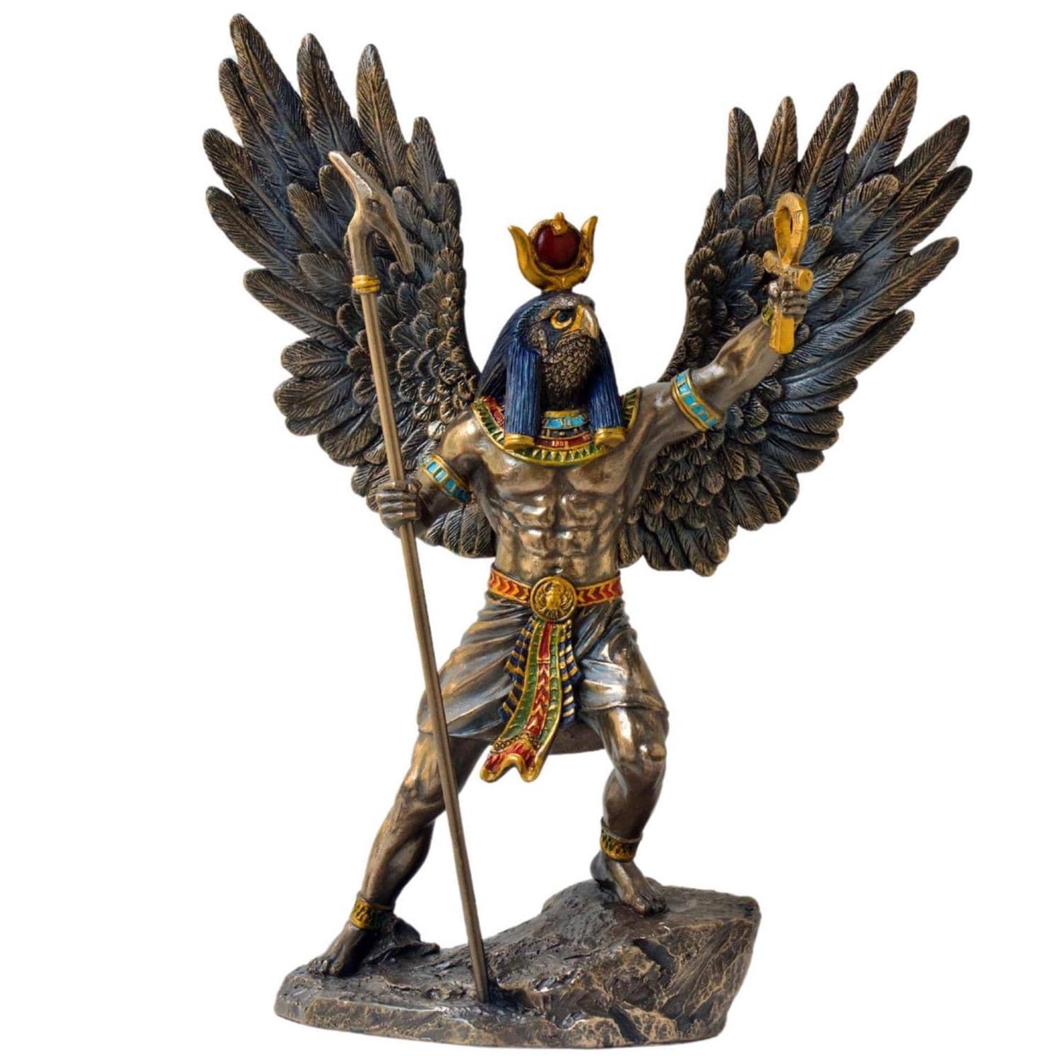 Cold Cast Bronze Egyptian Sun God Ra Statue