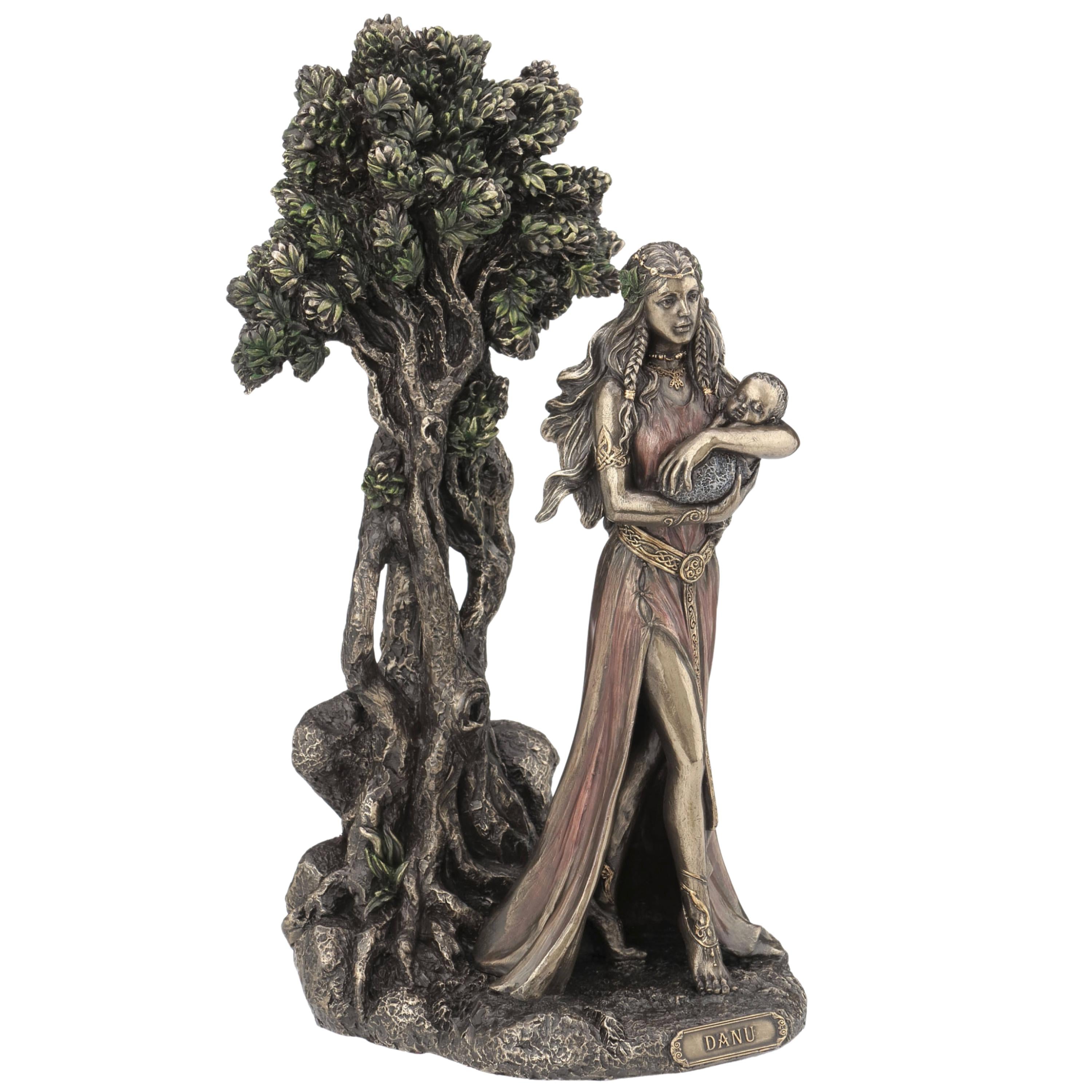 Celtic Goddess Danu Statue: Matriarch Deity with Tree, Motherhood Symbol