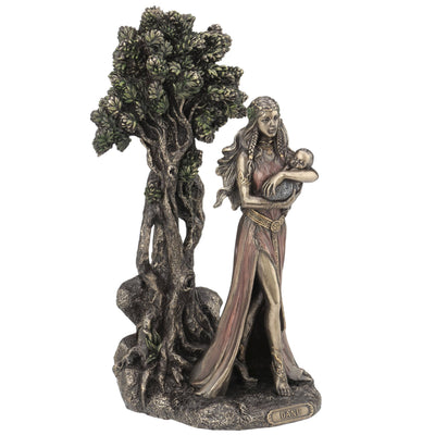 Celtic Goddess Danu Statue: Matriarch Deity with Tree, Motherhood Symbol
