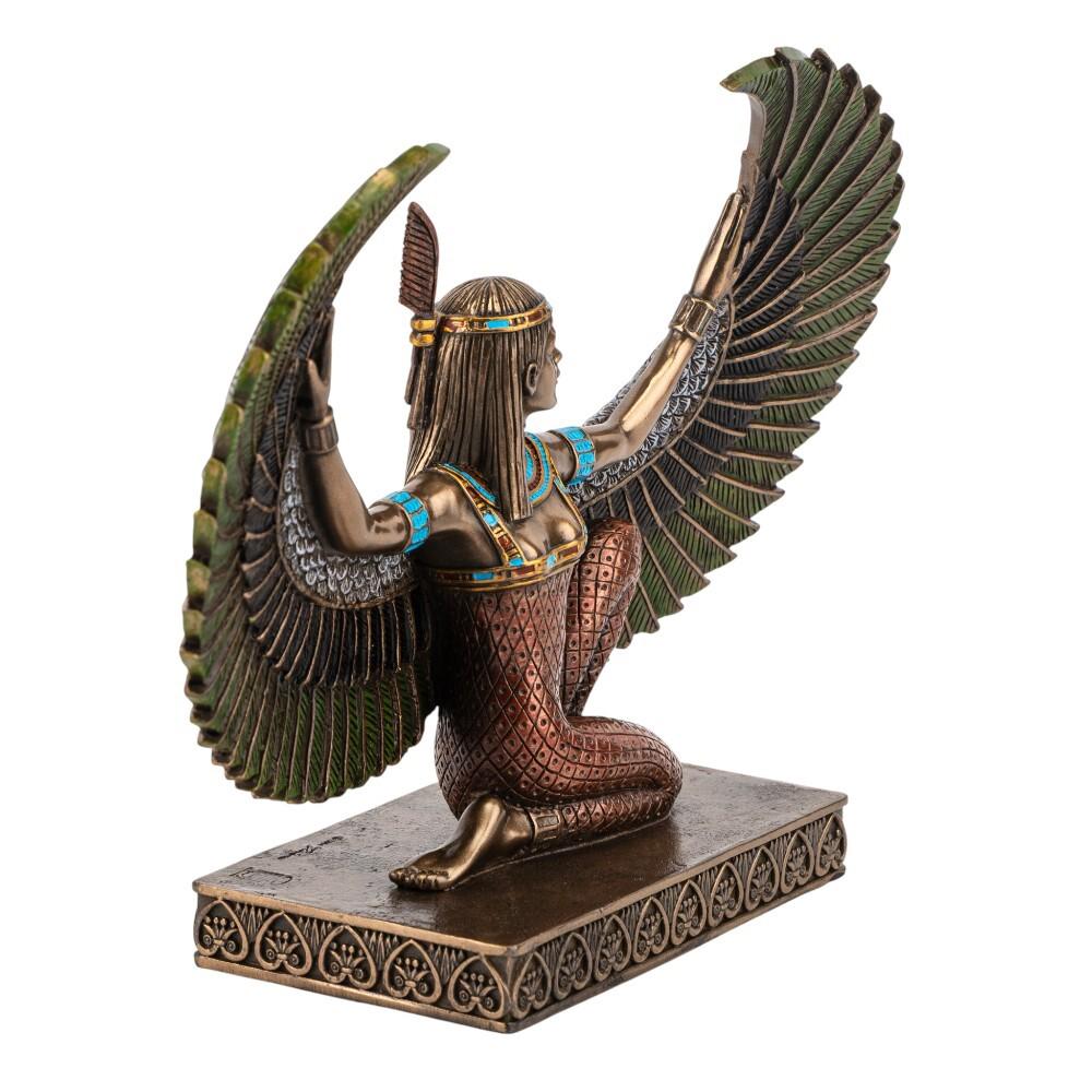 Egyptian Goddess Isis Statue Winged Goddess Egyptian Mythology Sculpture Ancient Egypt Decor Cold Cast Bronze Figurine