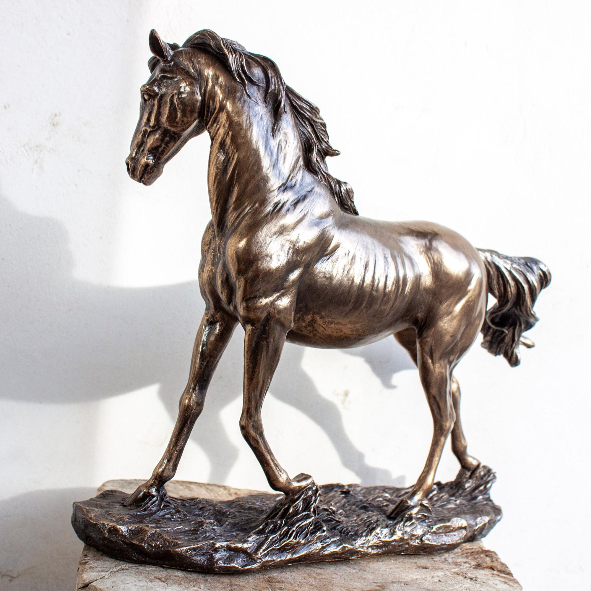 Galloping Stallion Horse Statue