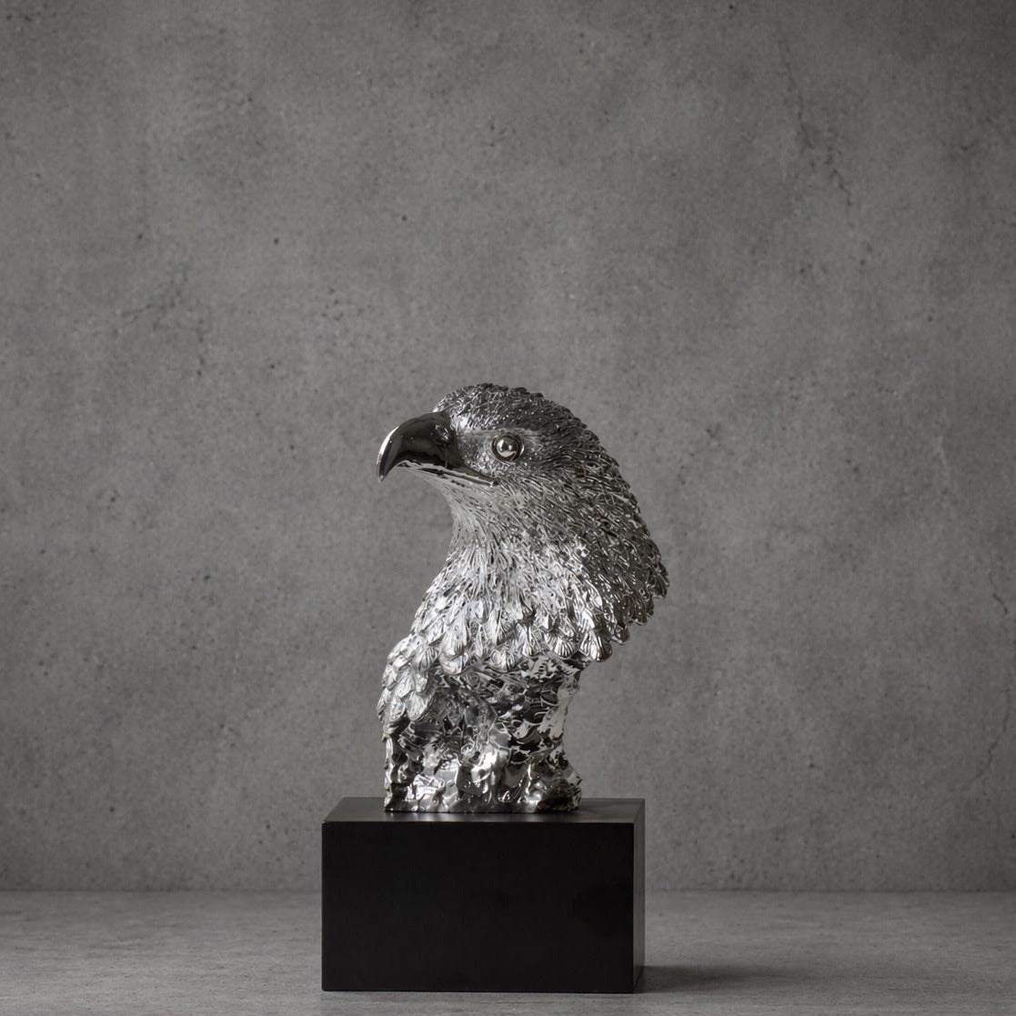 American Eagle Head Sculpture on Pedestal