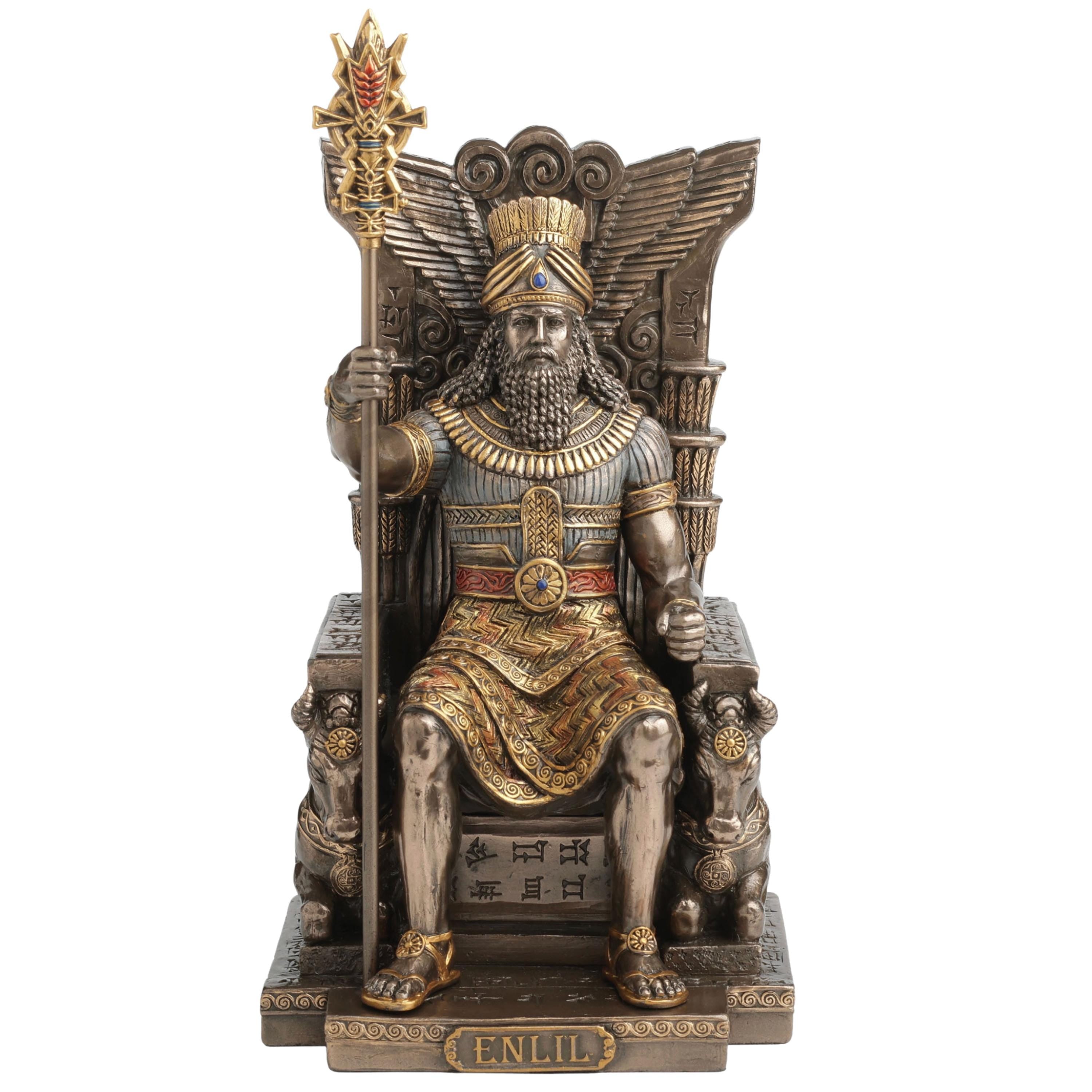 Enlil Mesopotamian God of Air Statue, Ancient Sumerian Sculpture, Pagan Altar Decor, Mythology Gift