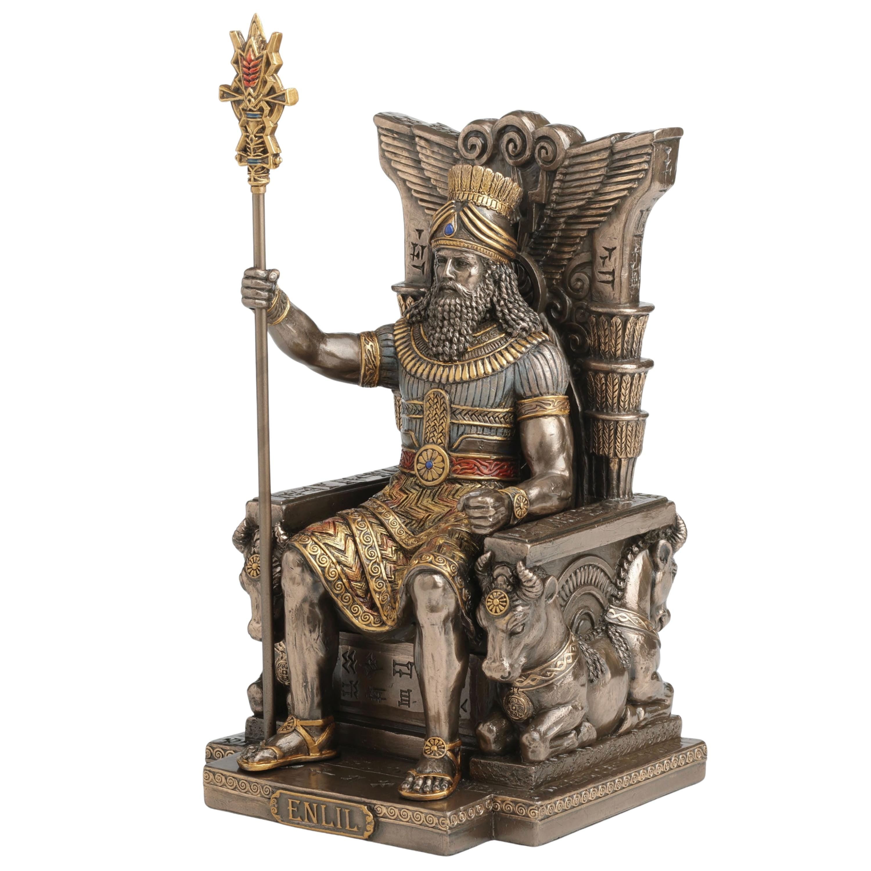 Enlil Mesopotamian God of Air Statue, Ancient Sumerian Sculpture, Pagan Altar Decor, Mythology Gift
