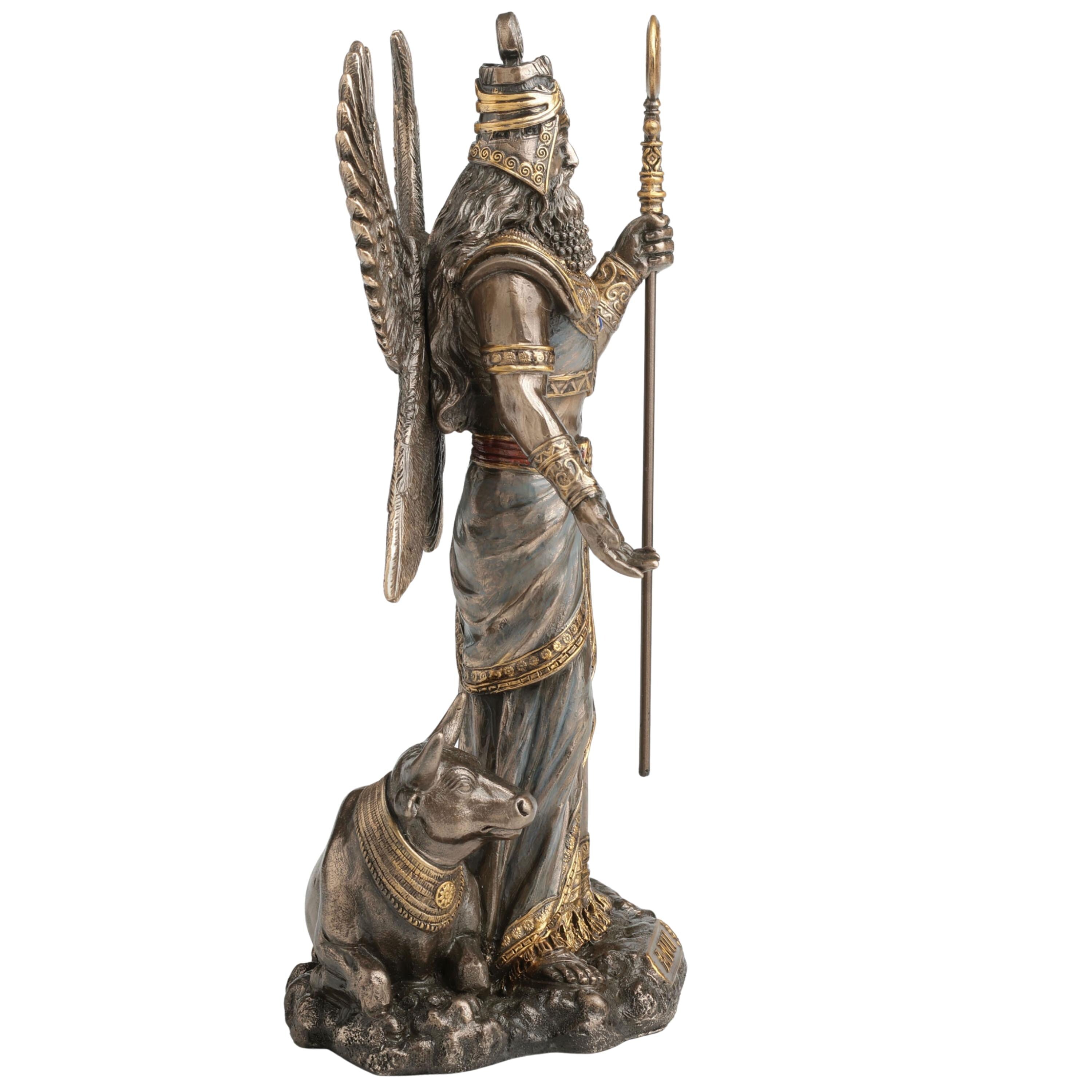 Anu Mesopotamian King of Gods Statue, Cold Cast Bronze Figurine, Ancient Sumerian Sky God Sculpture, Pagan Altar Decor, Mythology Gift