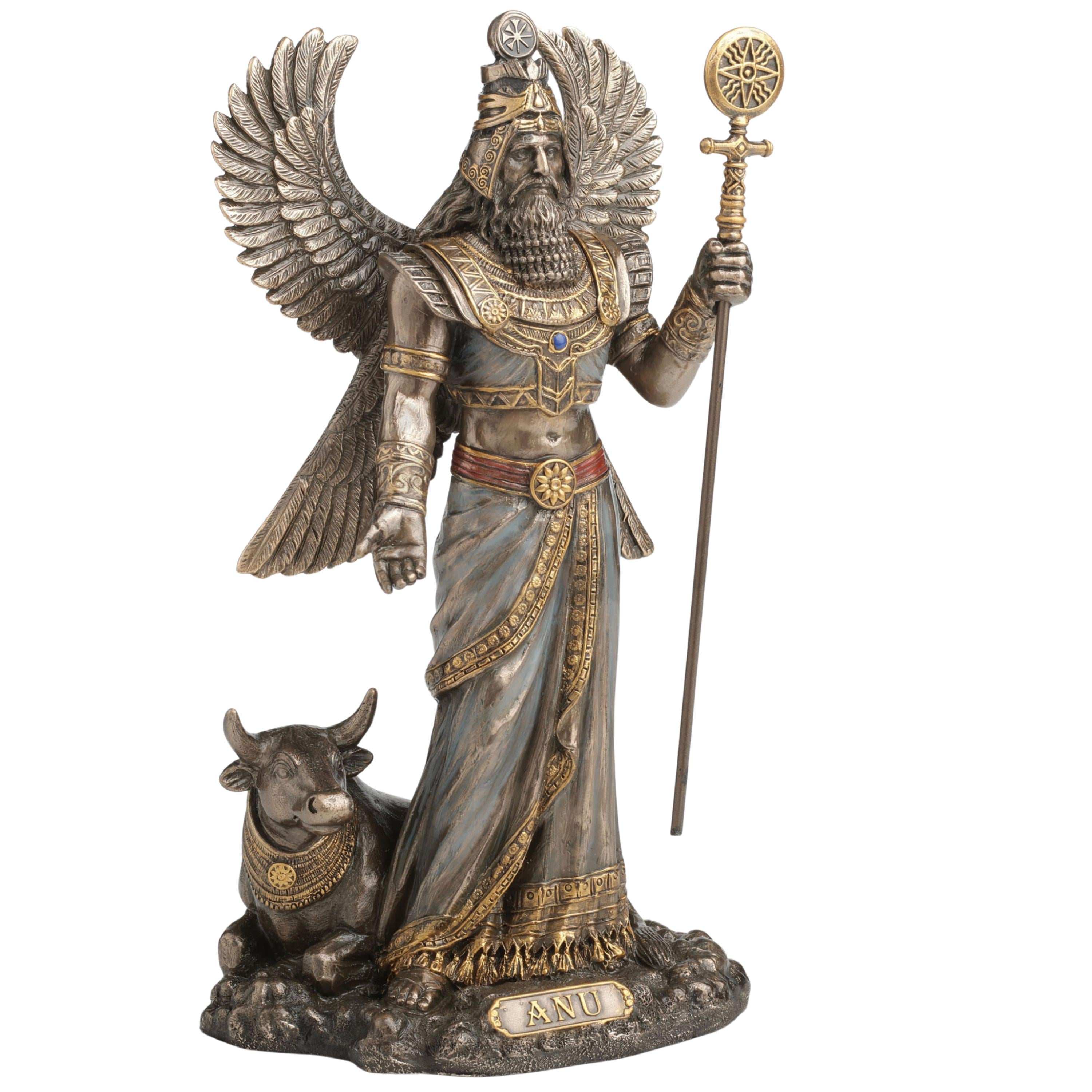 Anu Mesopotamian King of Gods Statue, Cold Cast Bronze Figurine, Ancient Sumerian Sky God Sculpture, Pagan Altar Decor, Mythology Gift
