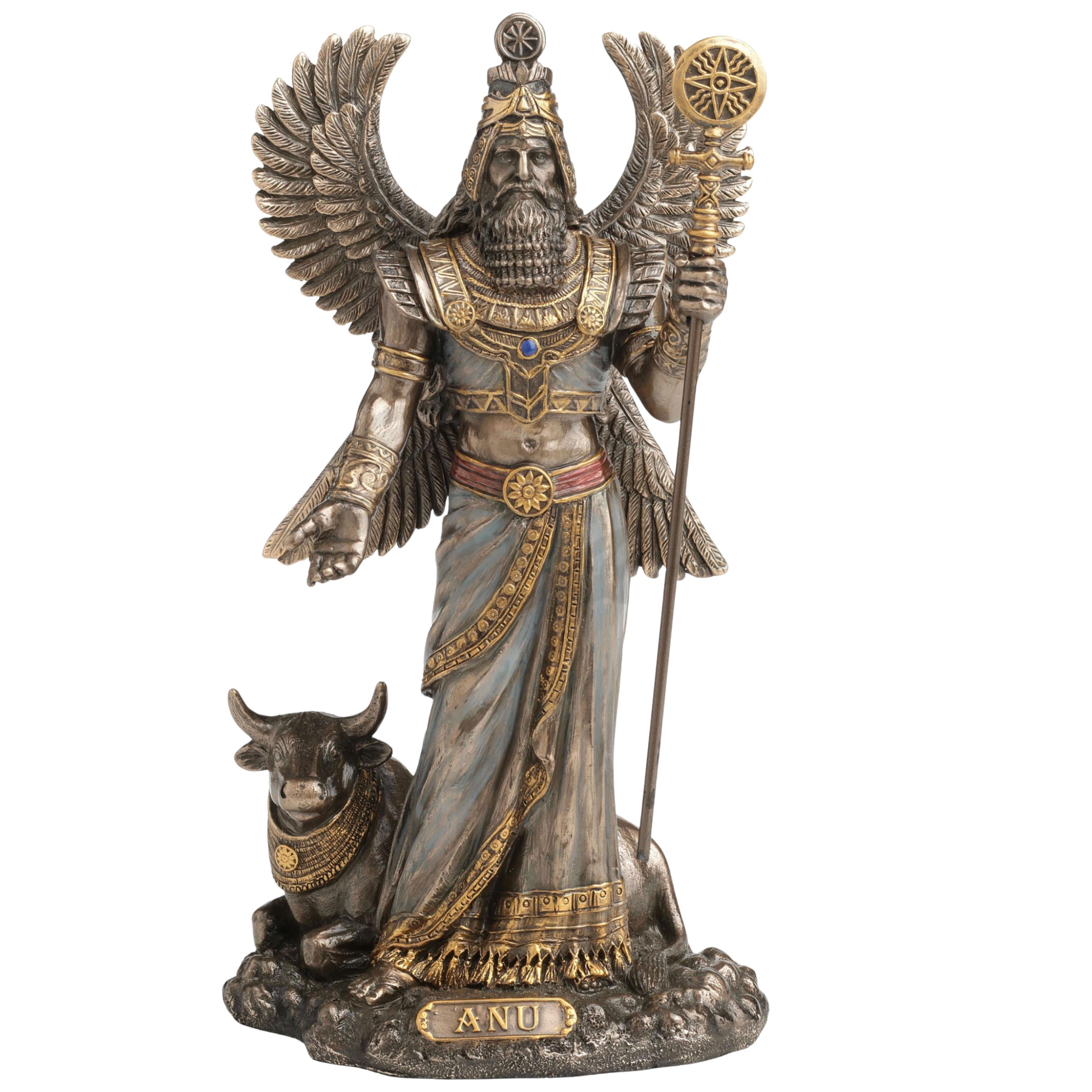 Anu Mesopotamian King of Gods Statue, Cold Cast Bronze Figurine, Ancient Sumerian Sky God Sculpture, Pagan Altar Decor, Mythology Gift