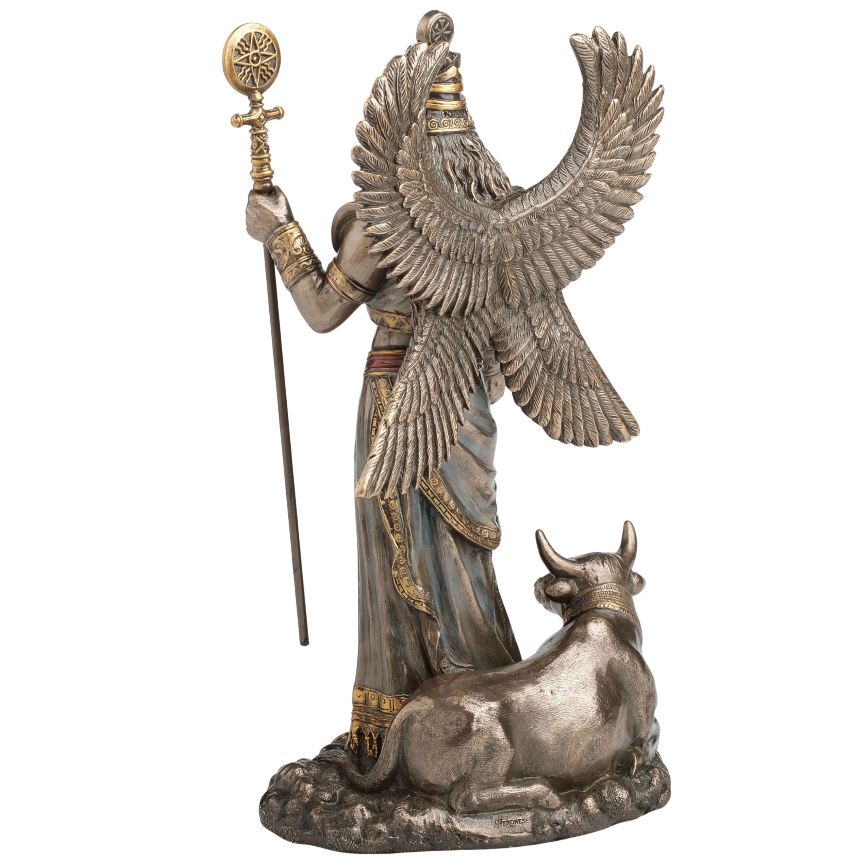 Anu Mesopotamian King of Gods Statue, Cold Cast Bronze Figurine, Ancient Sumerian Sky God Sculpture, Pagan Altar Decor, Mythology Gift