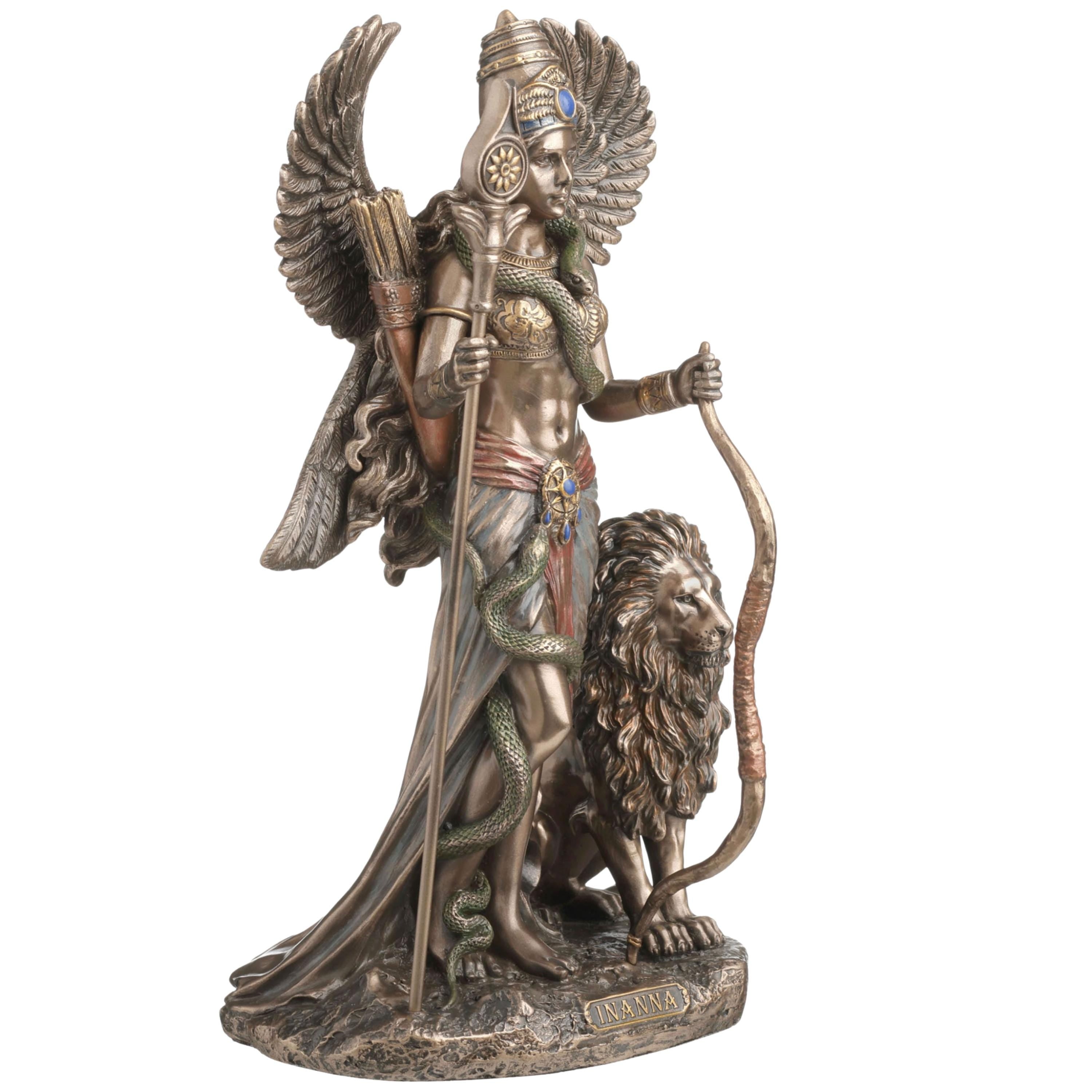 Inanna Sumerian Goddess of Love and War Statue, Ancient Mesopotamian Queen of Heaven, Pagan Altar Decor, Mythology Gift