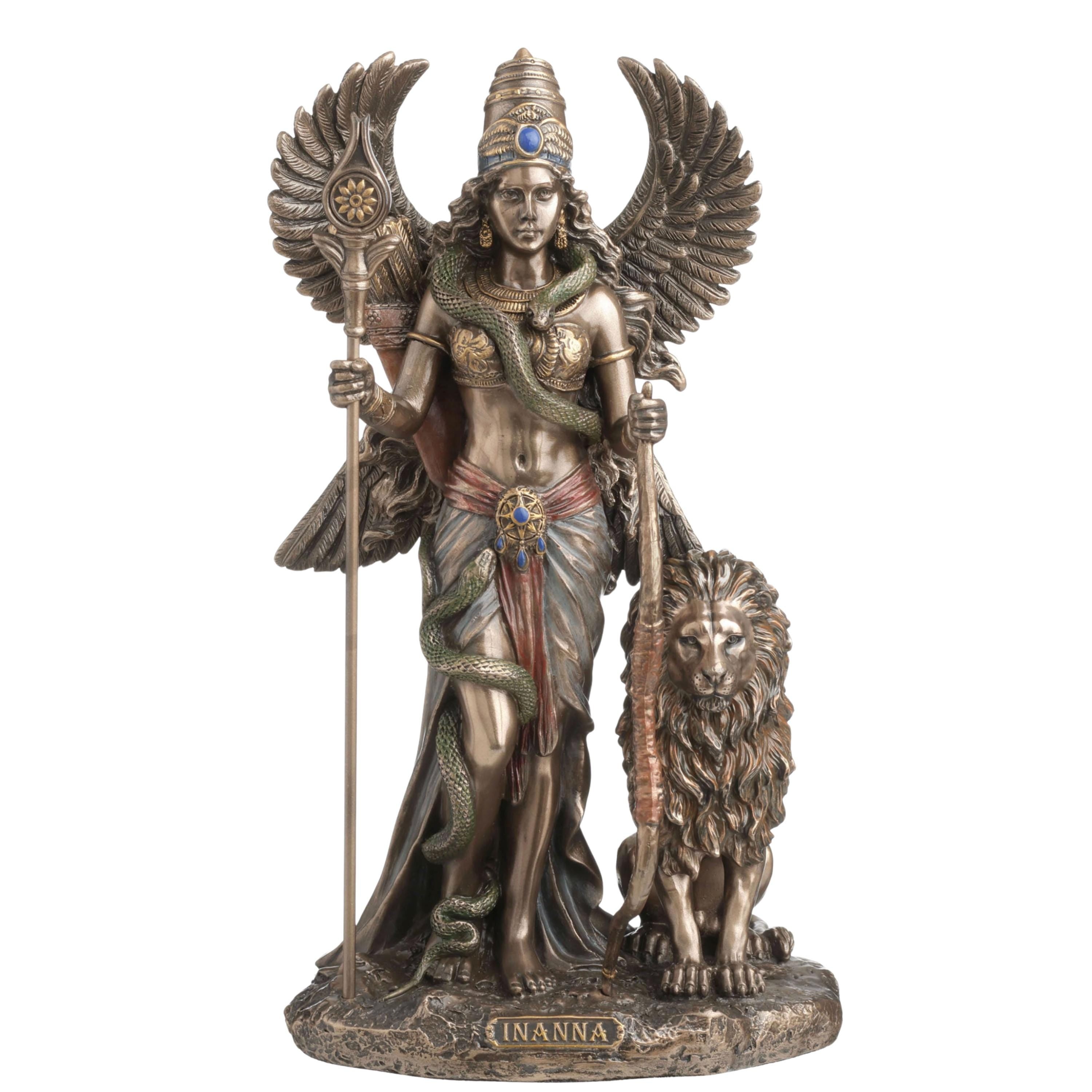 Inanna Sumerian Goddess of Love and War Statue, Ancient Mesopotamian Queen of Heaven, Pagan Altar Decor, Mythology Gift