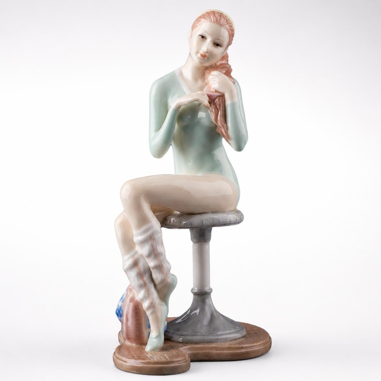 Fine Porcelain Ballerina Figurine, Hand-Painted Ballet Dancer Sculpture, Modern Home Decor