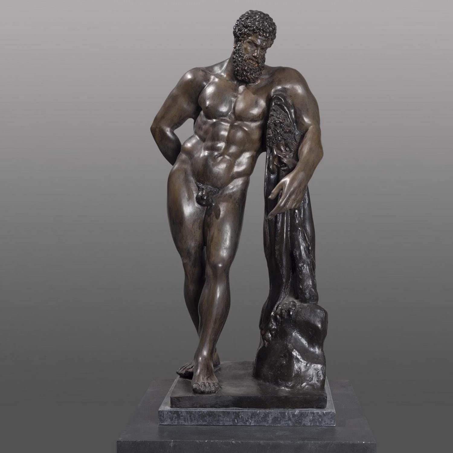 Bronze Farnese Hercules Sculpture: Museum Copy, Pompeii Roman Statue (31 Inches)