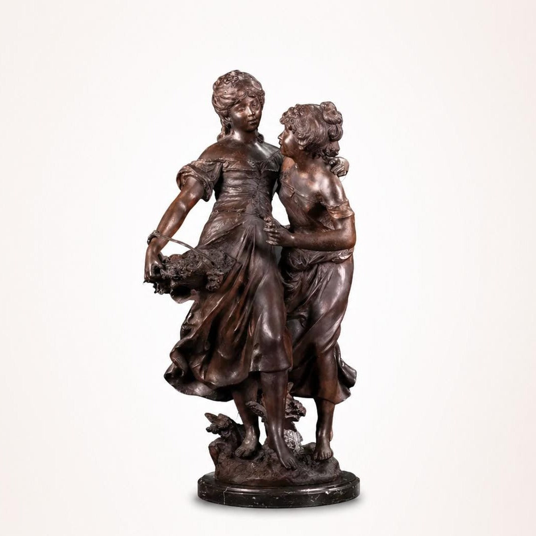 Bronze Friendship - L amitié Sculpture Auguste Monreau Museum Copy Statue
