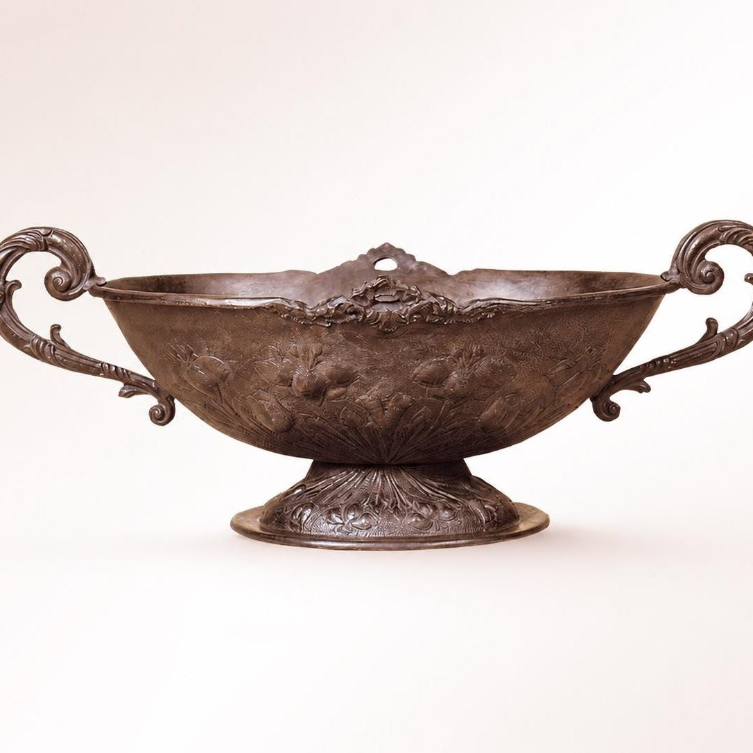 Bronze Greek Vase Sculpture: Classical Antiquity Hellenic Vessel Planter