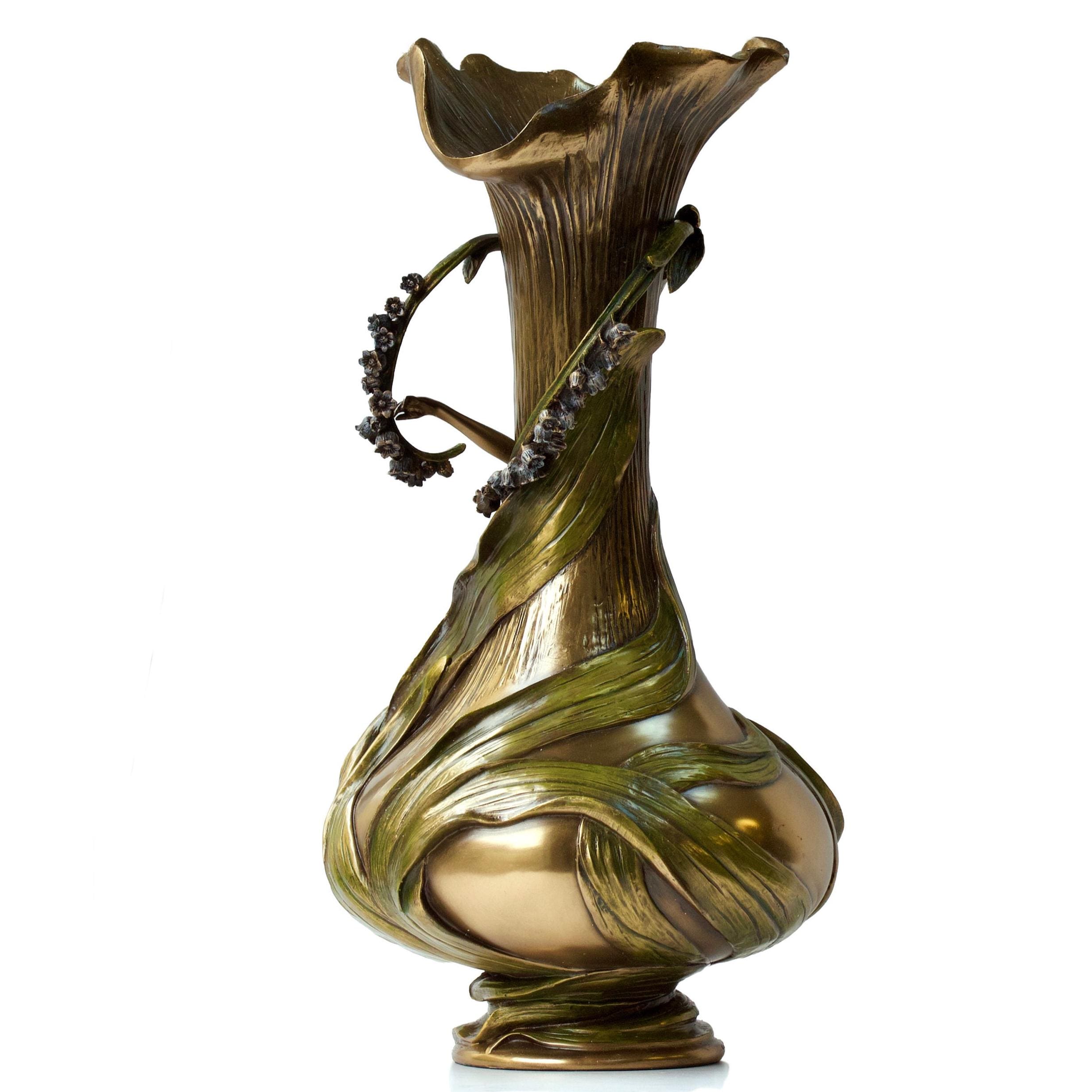 15.35 Inc Art Nouveau Vase with Hyacinths and Woman shape