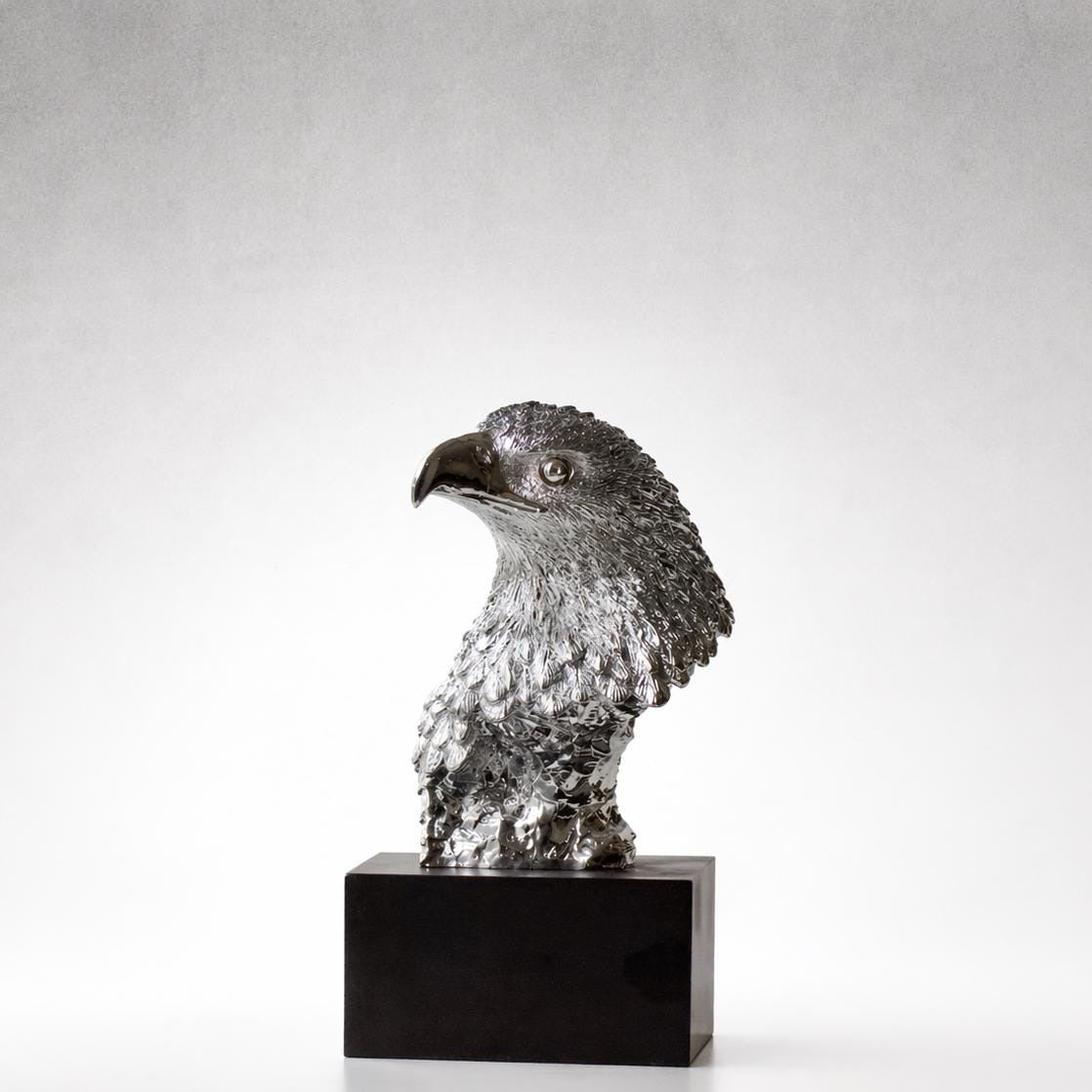 American Eagle Head Sculpture on Pedestal