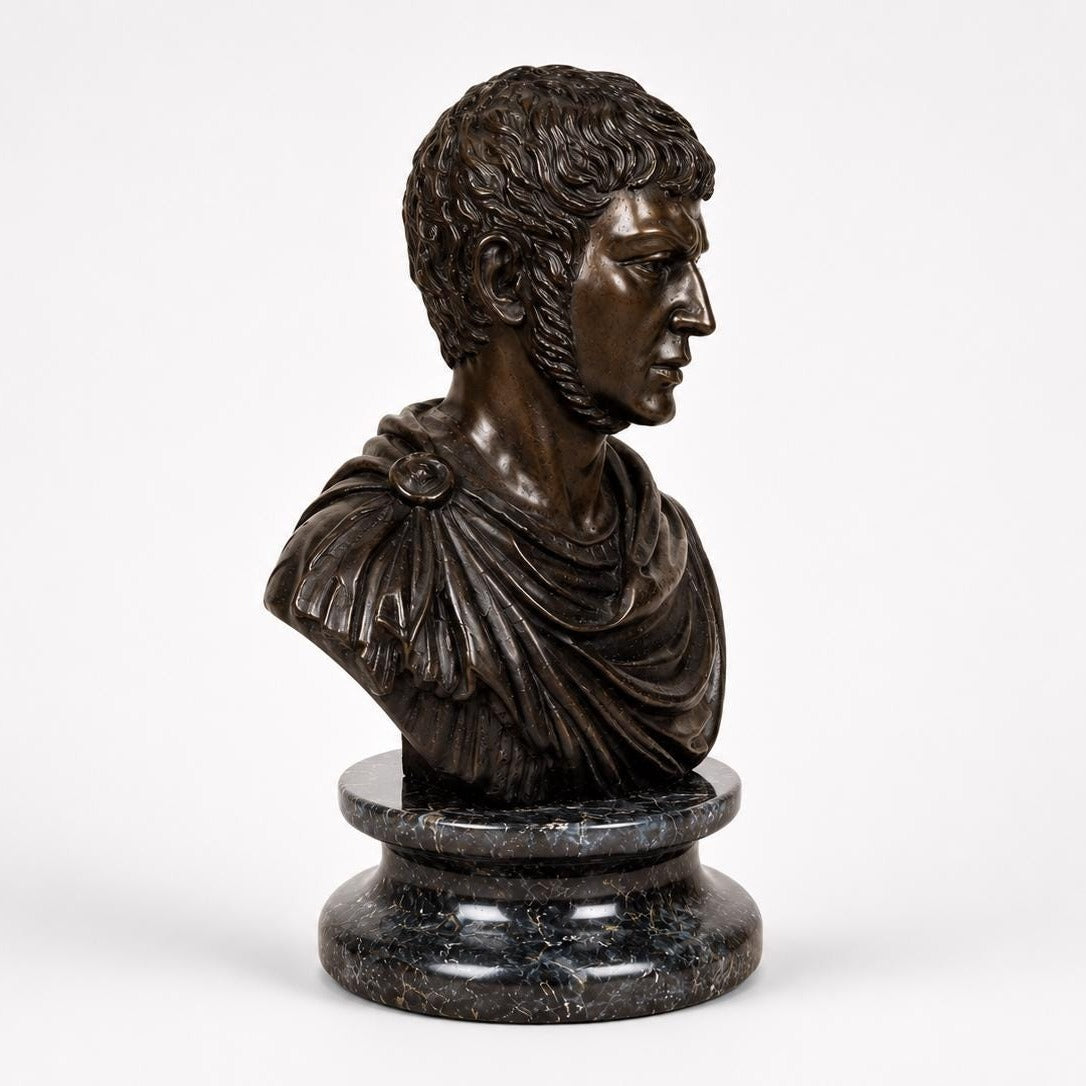 Bronze Roman Bust of Emperor Nero | Handmade Sculpture | Historical Art Decor