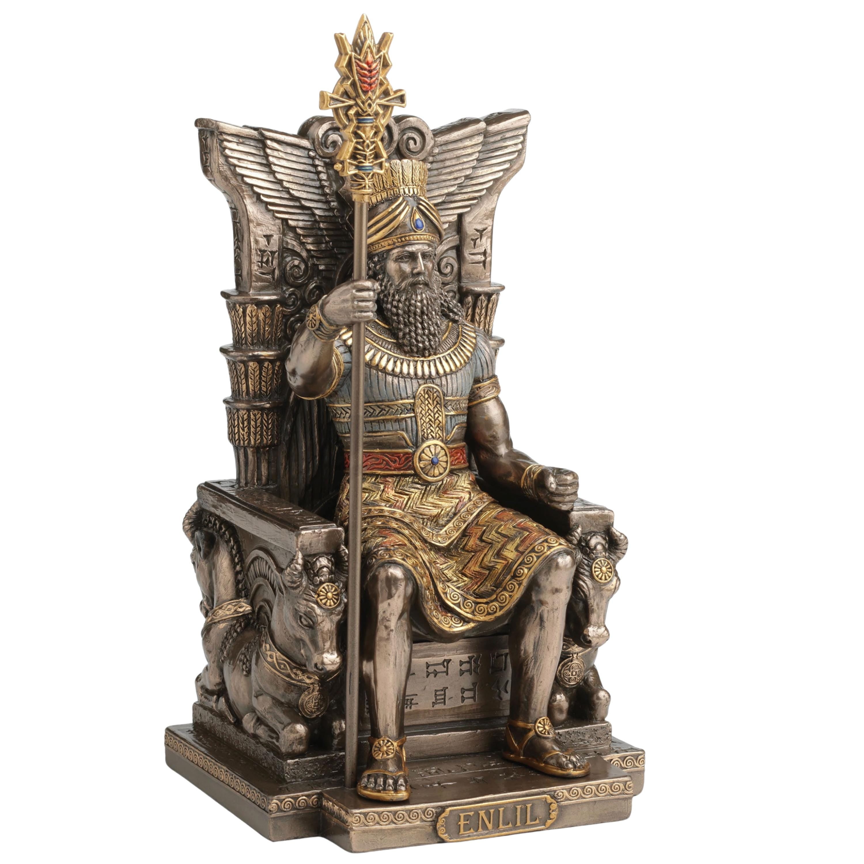 Enlil Mesopotamian God of Air Statue, Ancient Sumerian Sculpture, Pagan Altar Decor, Mythology Gift
