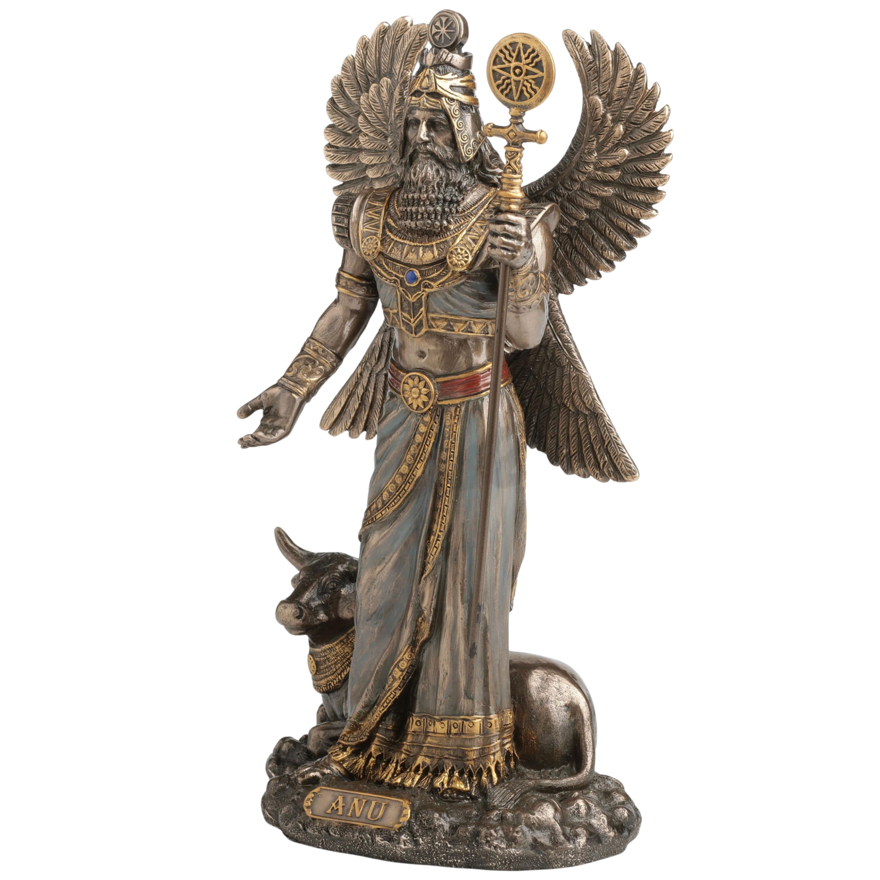 Anu Mesopotamian King of Gods Statue, Cold Cast Bronze Figurine, Ancient Sumerian Sky God Sculpture, Pagan Altar Decor, Mythology Gift