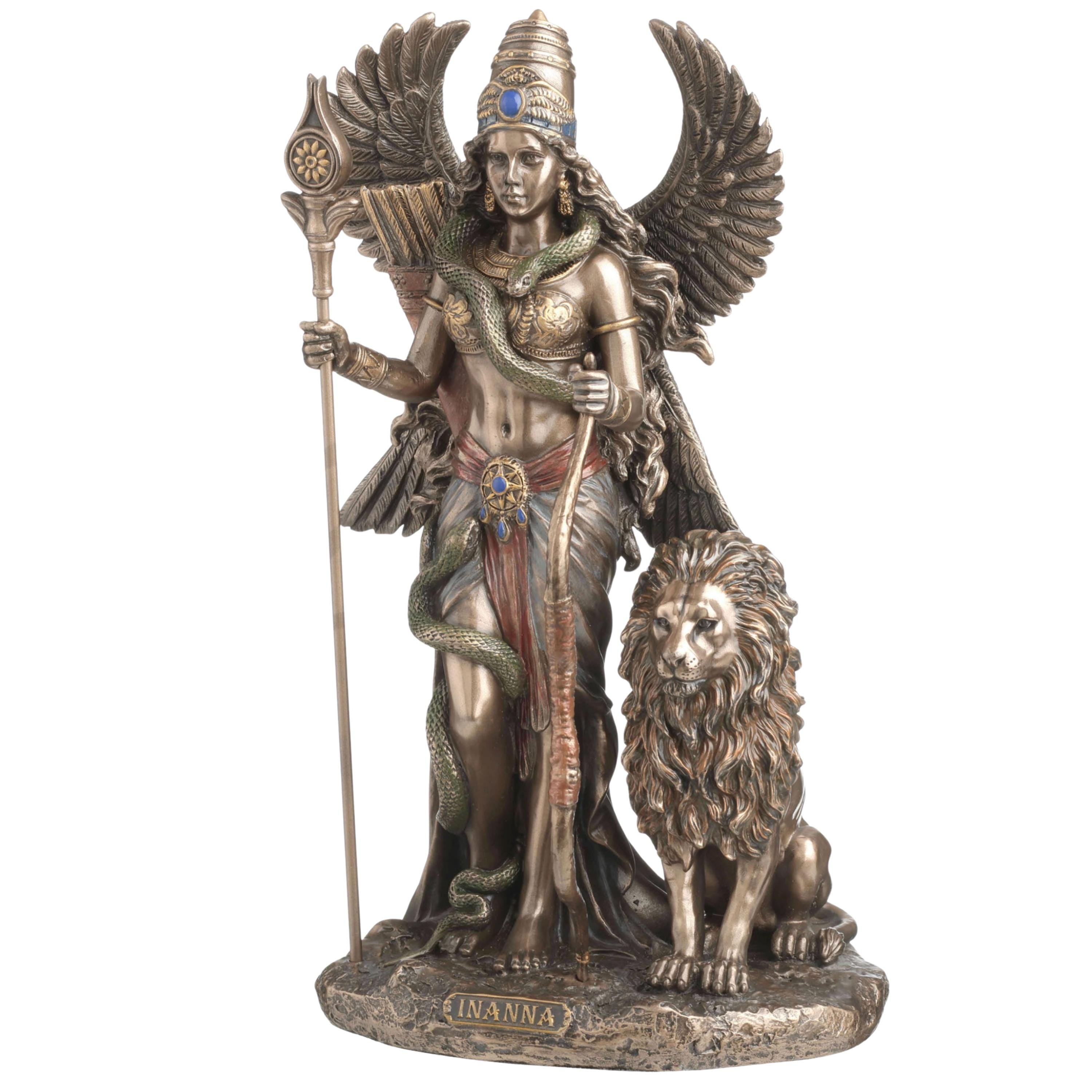 Inanna Sumerian Goddess of Love and War Statue, Ancient Mesopotamian Queen of Heaven, Pagan Altar Decor, Mythology Gift