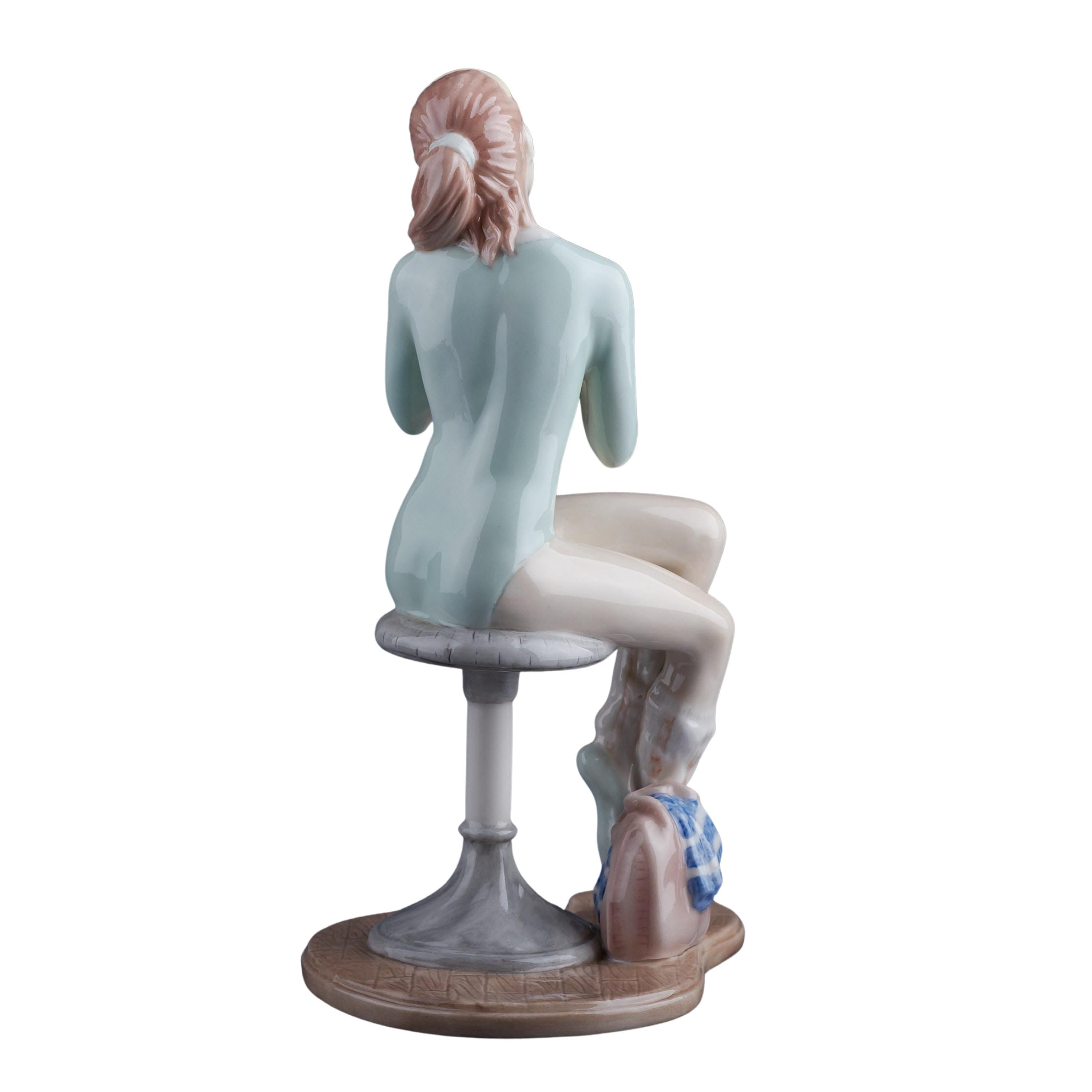 Fine Porcelain Ballerina Figurine, Hand-Painted Ballet Dancer Sculpture, Modern Home Decor