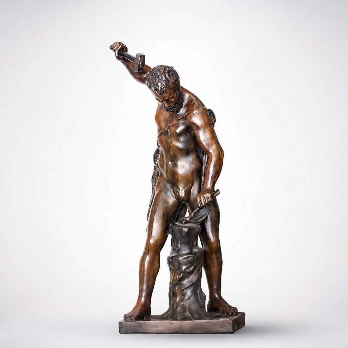 Bronze Hephaestus Sculpture: 38 Inch Outdoor Greek Mythology Art