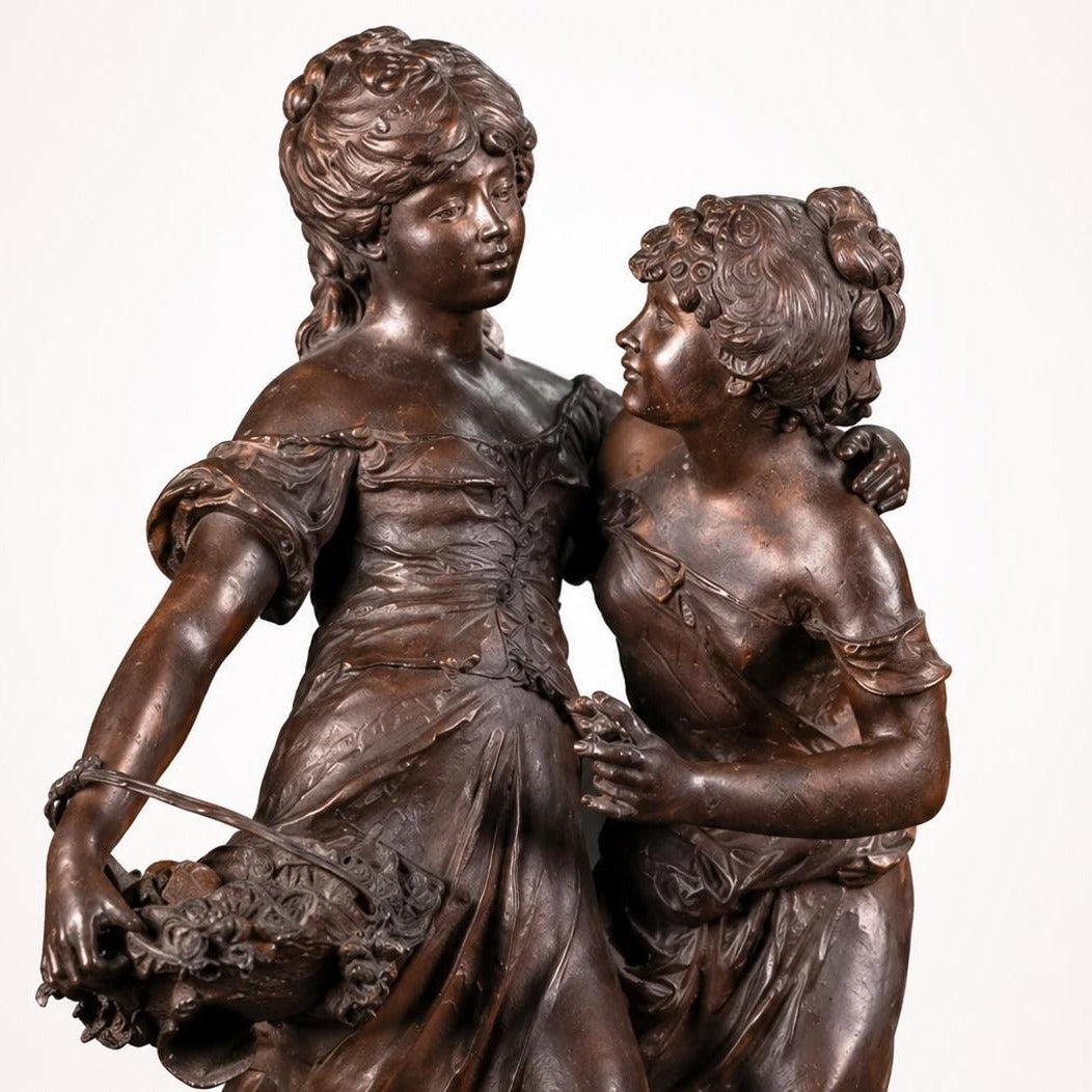 Bronze Friendship - L amitié Sculpture Auguste Monreau Museum Copy Statue