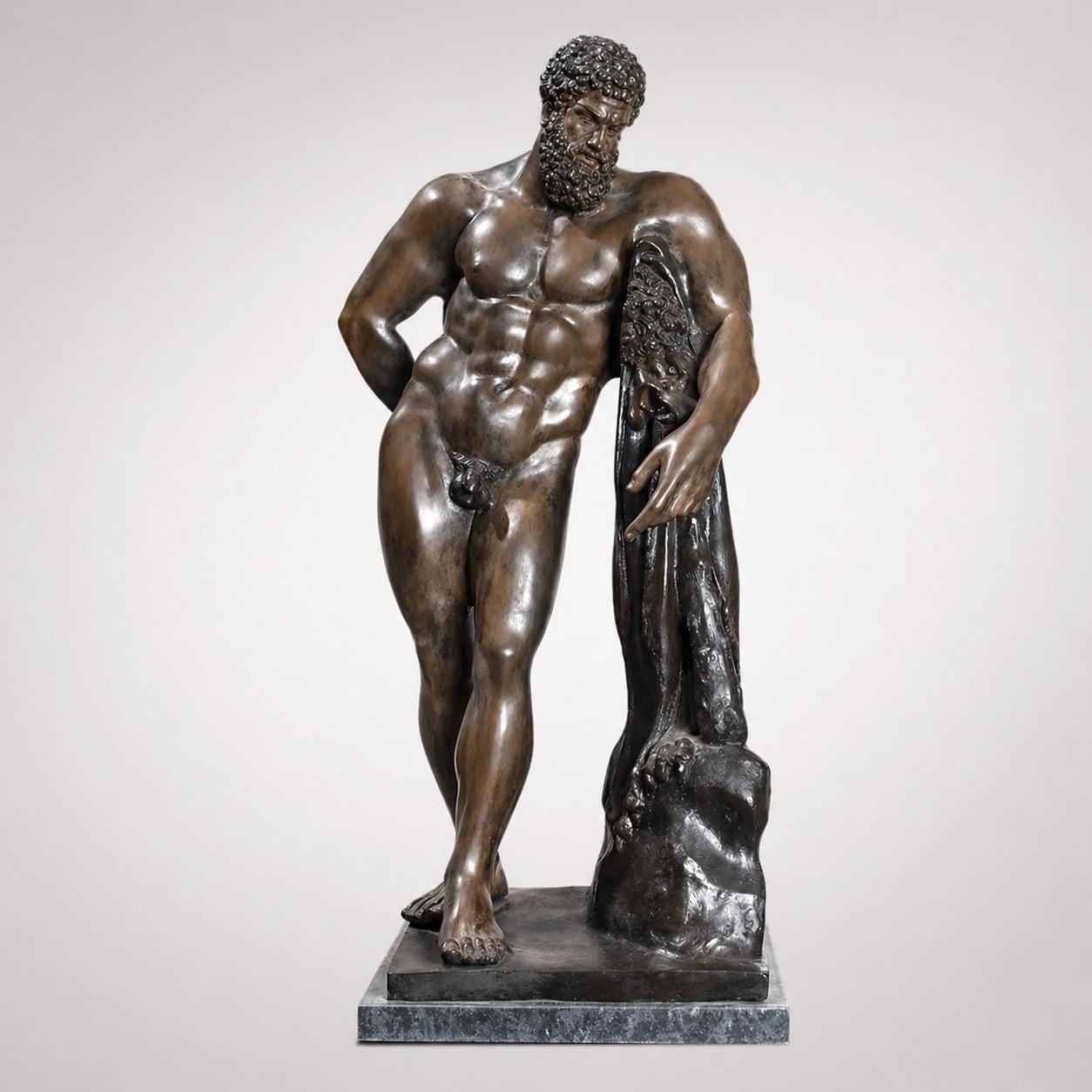 Bronze Farnese Hercules Sculpture: Museum Copy, Pompeii Roman Statue (31 Inches)