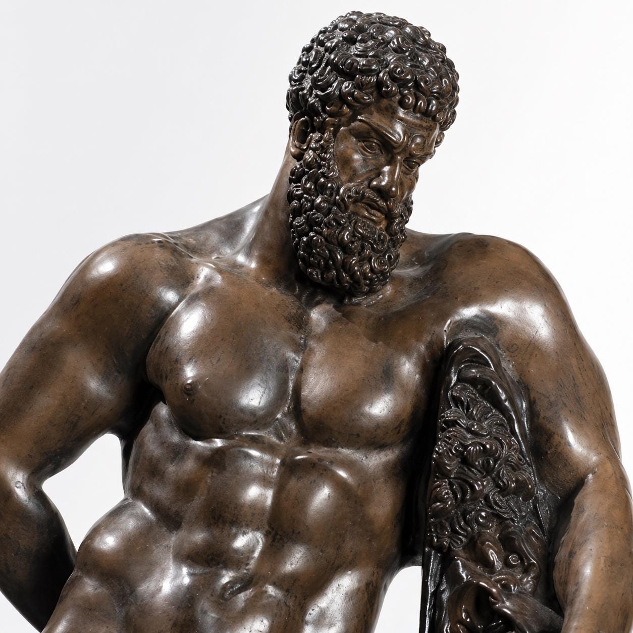 Bronze Farnese Hercules Sculpture: Museum Copy, Pompeii Roman Statue (31 Inches)