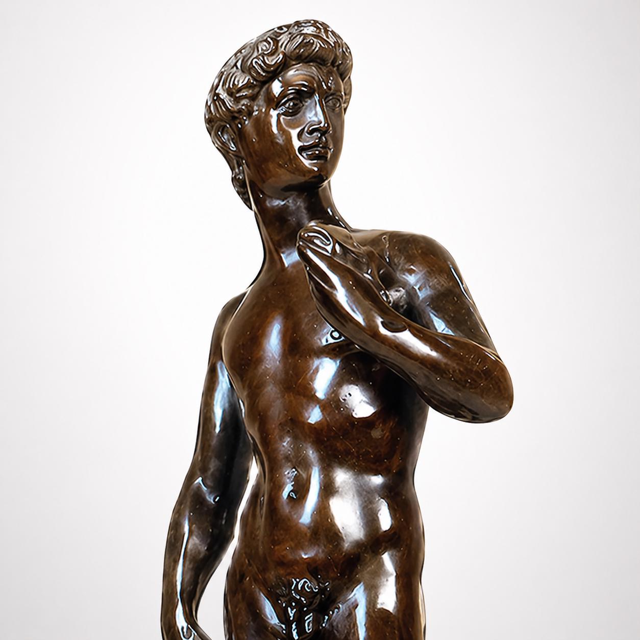 24 Inch Bronze David Sculpture: Michelangelo Museum Copy