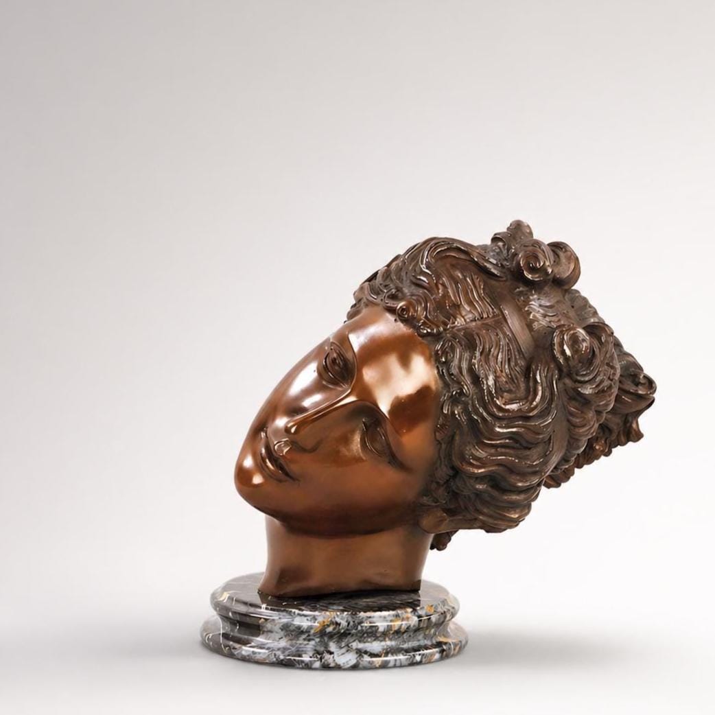 10.62 Inches Bronze Venus Aphrodite Bust Sculpture with marble base