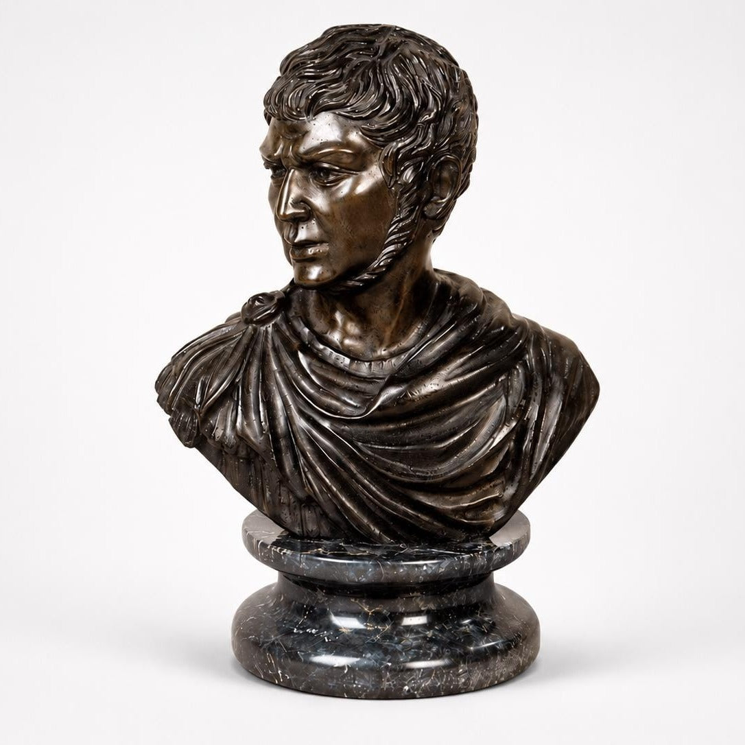 Bronze Roman Bust of Emperor Nero | Handmade Sculpture | Historical Art Decor