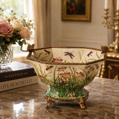 Floral Butterfly Bowl | Handcrafted Porcelain Decor