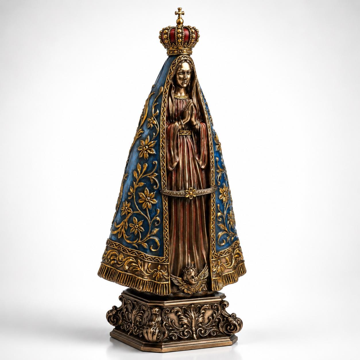Our Lady of Aparecida Statue, Virgin Mary Figurine, Catholic Religious Decor, Brazilian Patron Saint, Christian Home Altar Gift