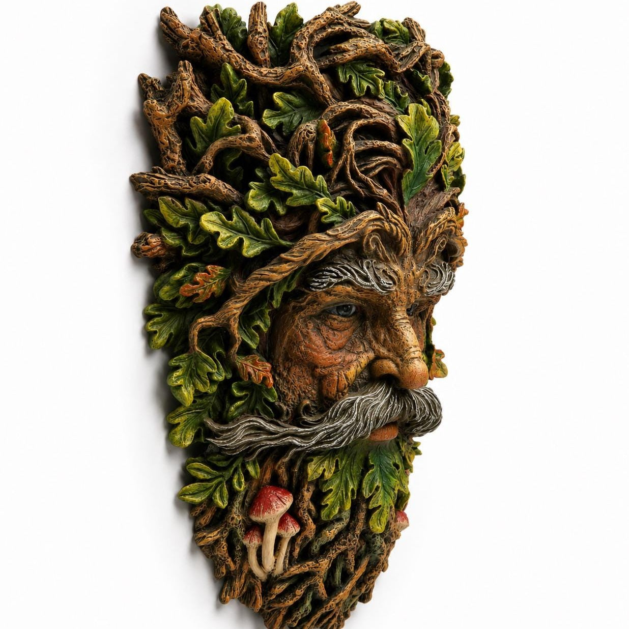 Elderwood Tree Man Wall Plaque, Green Man Wall Decor, Forest Spirit Sculpture, Celtic Woodland Art, Tree Face Wall Hanging