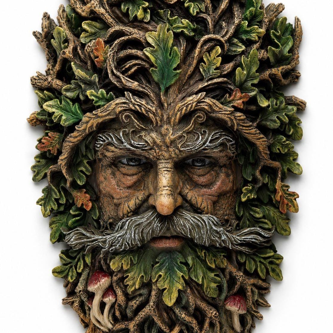Elderwood Tree Man Wall Plaque, Green Man Wall Decor, Forest Spirit Sculpture, Celtic Woodland Art, Tree Face Wall Hanging