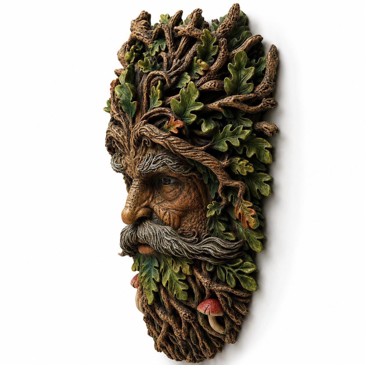 Elderwood Tree Man Wall Plaque, Green Man Wall Decor, Forest Spirit Sculpture, Celtic Woodland Art, Tree Face Wall Hanging